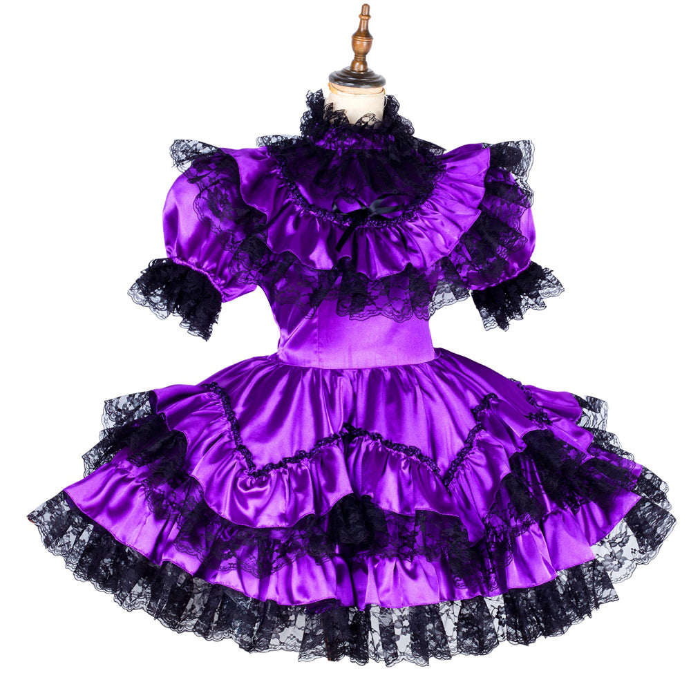 Purple satin dress G1795
