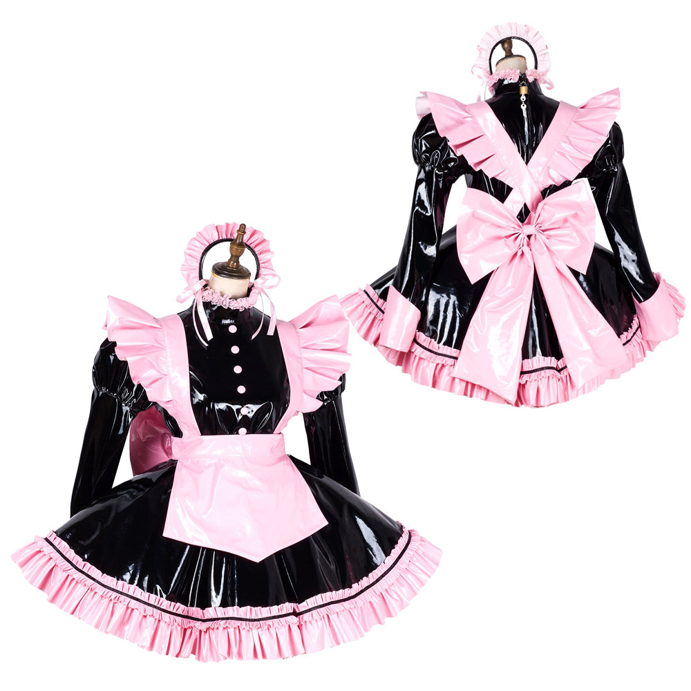 black heavy pvc dress G1797