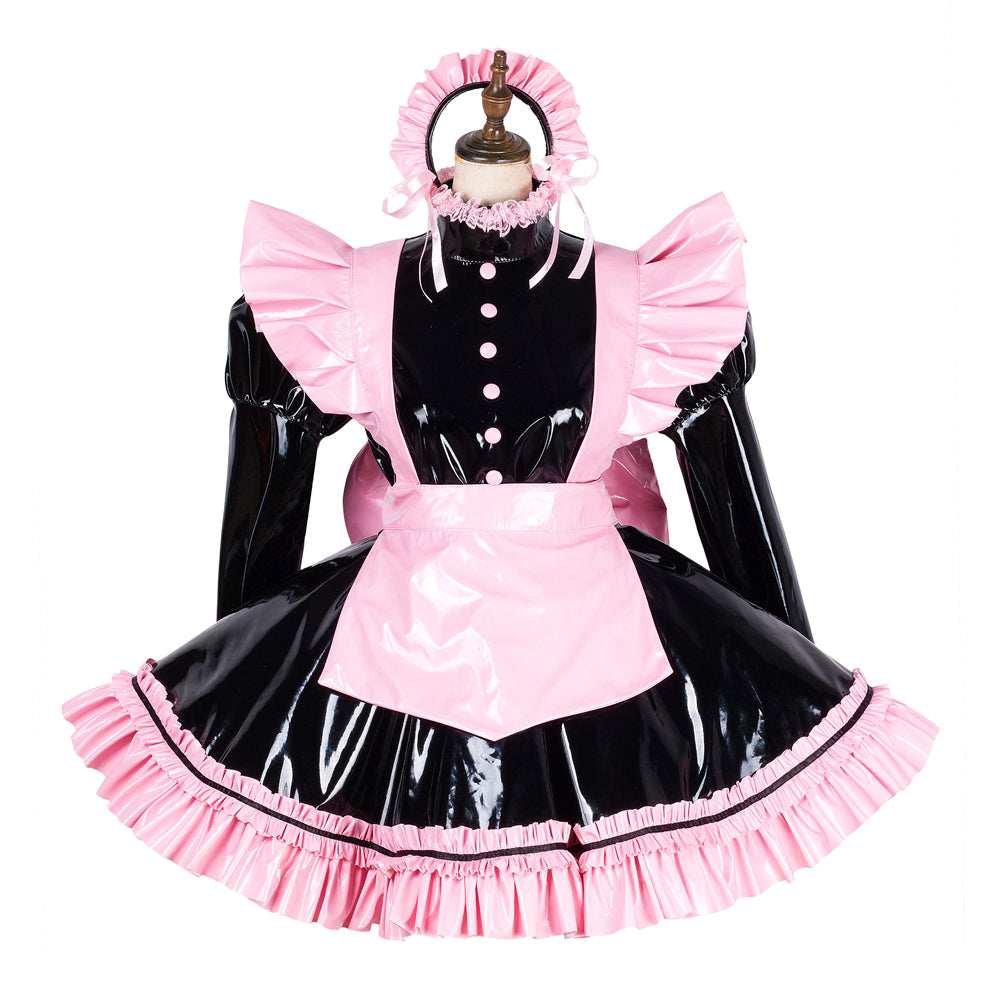 black heavy pvc dress G1797