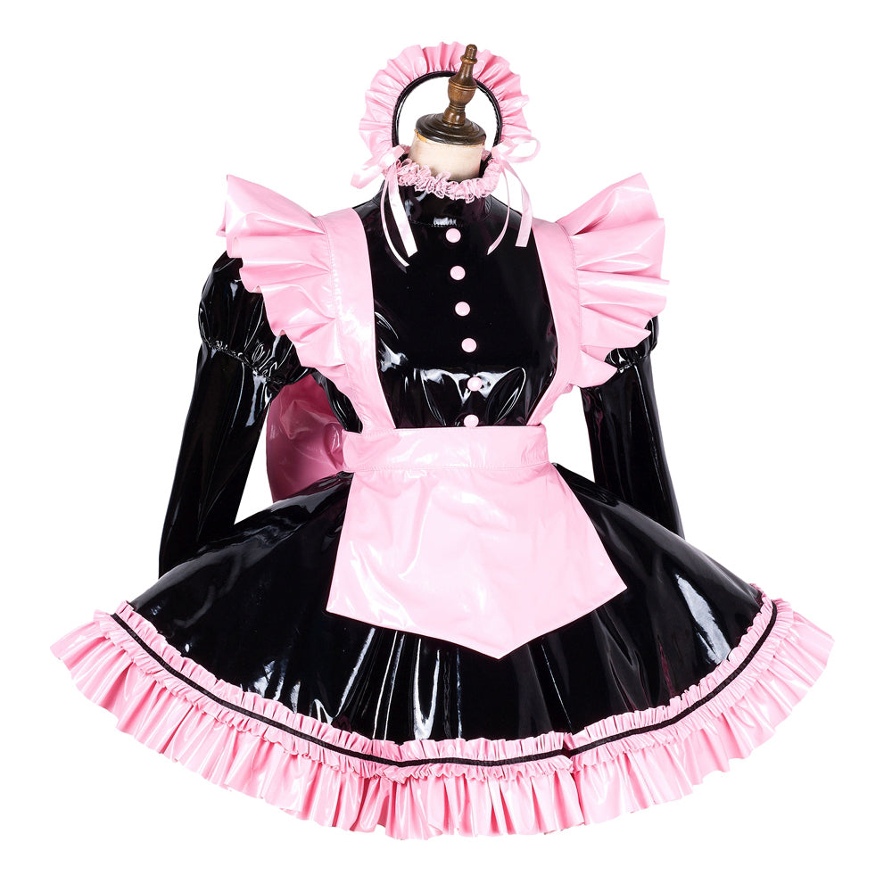 black heavy pvc dress G1797