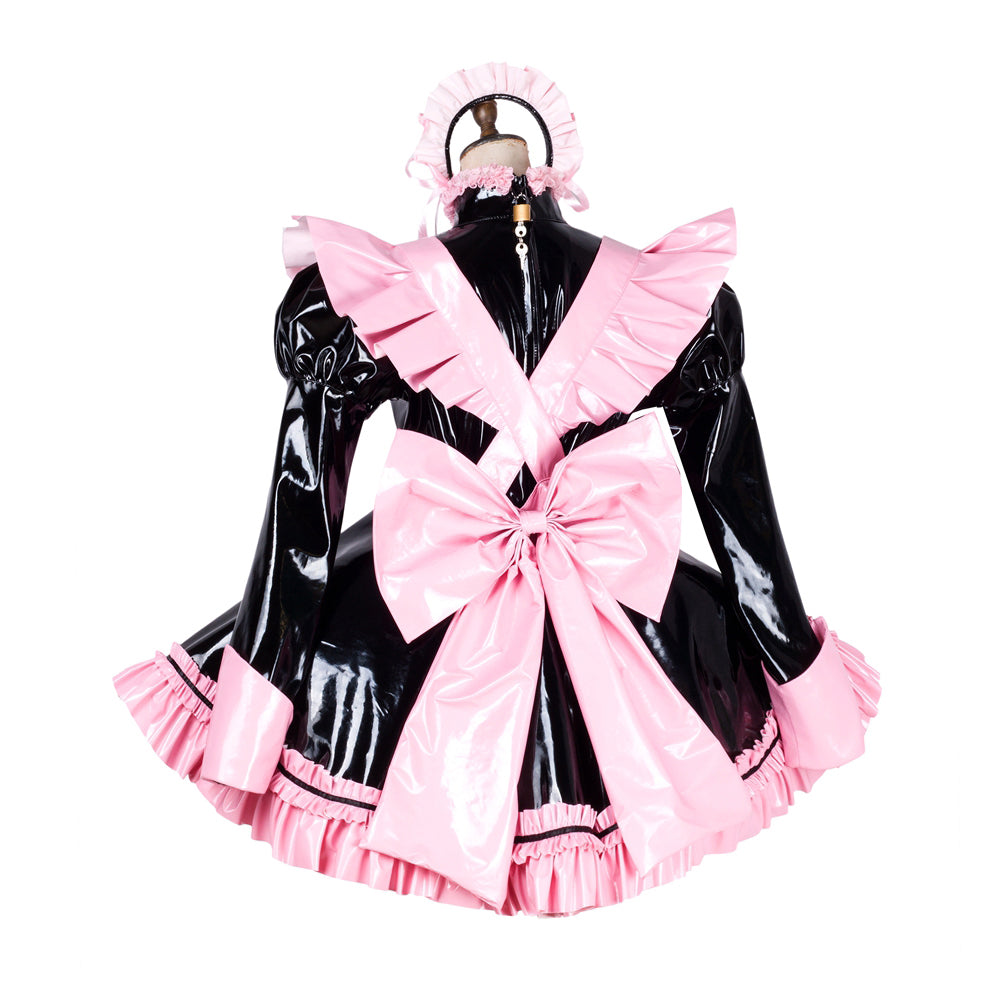 black heavy pvc dress G1797