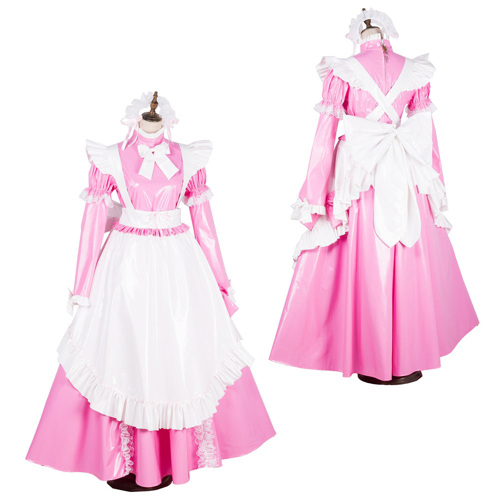 pink thin pvc dress G1801