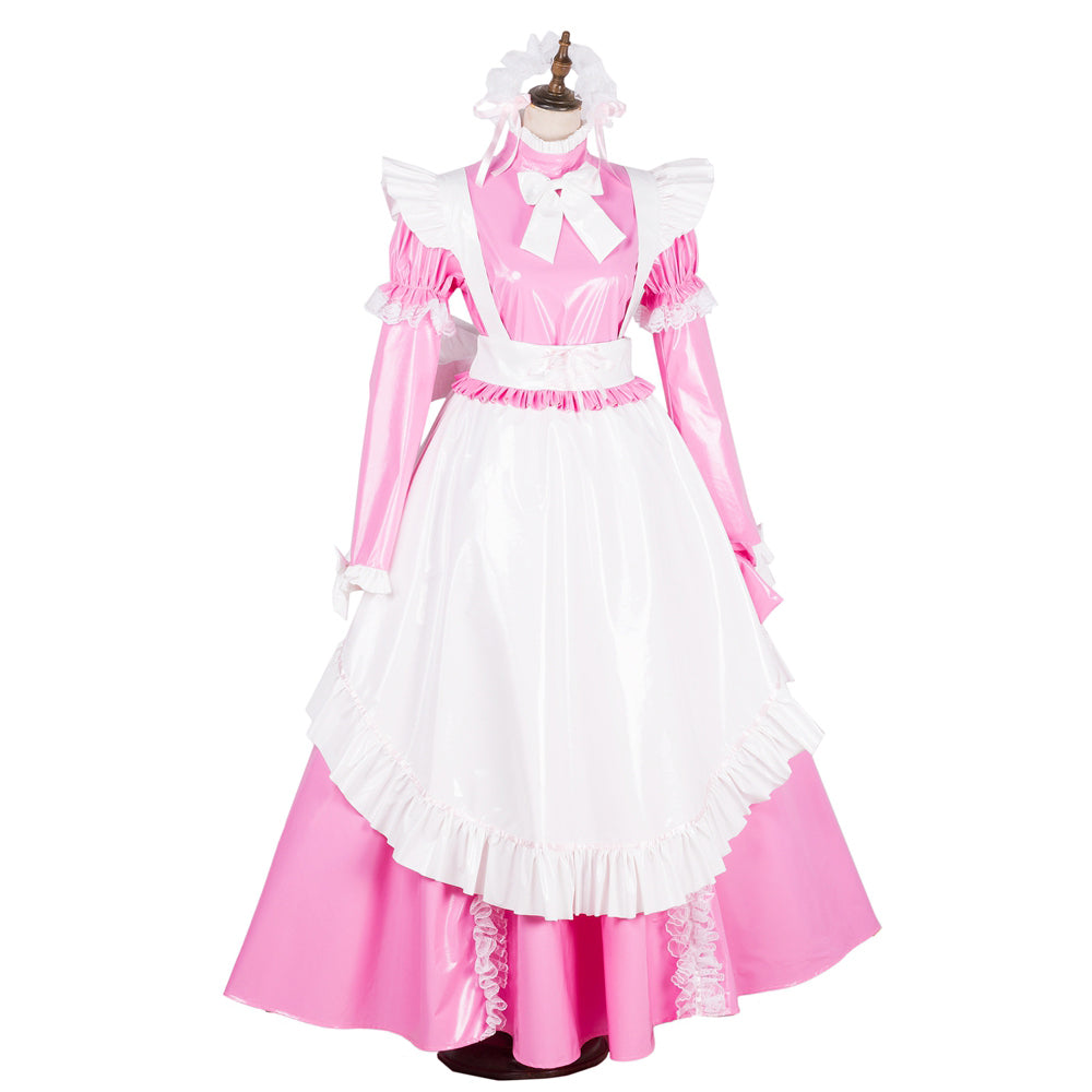 pink thin pvc dress G1801