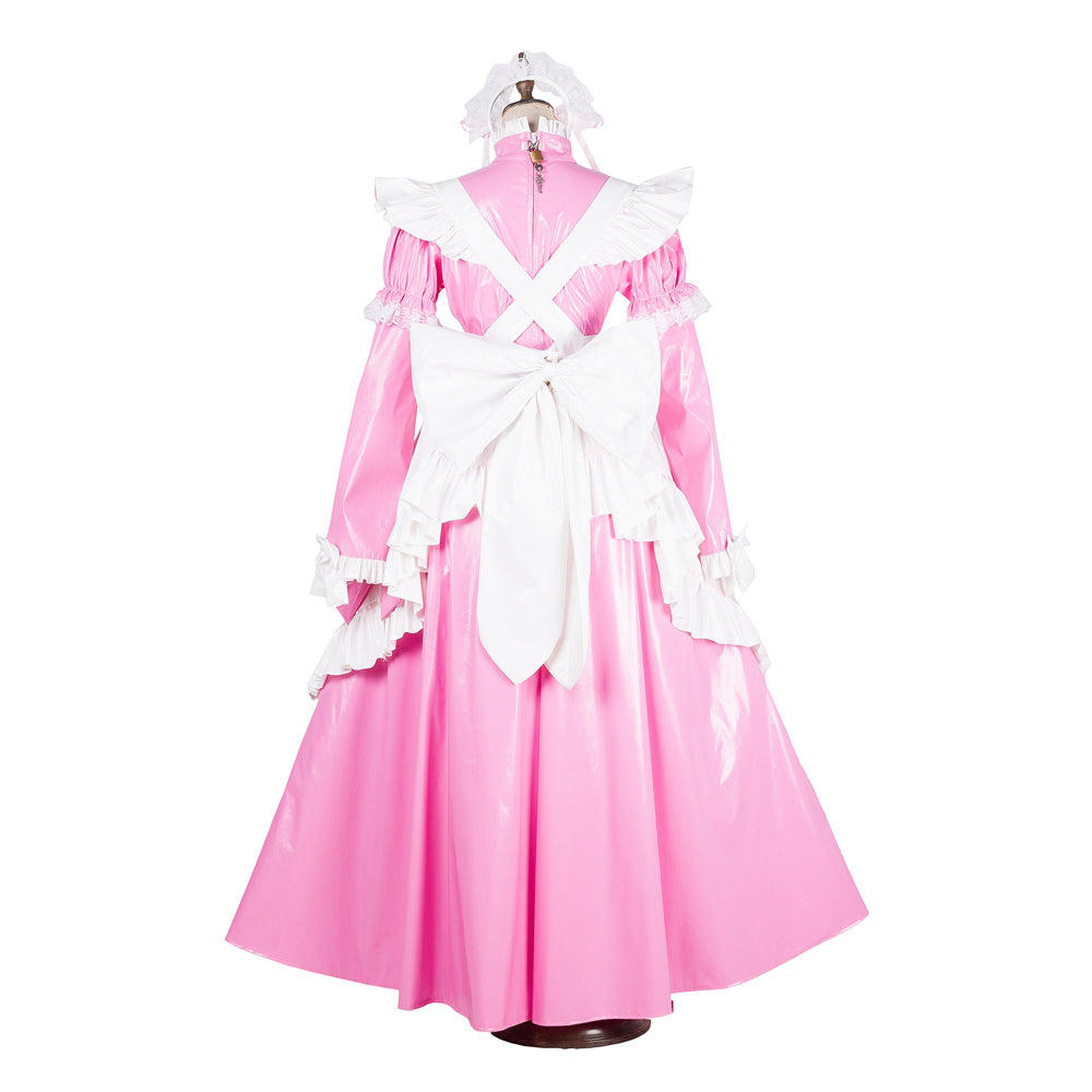 pink thin pvc dress G1801