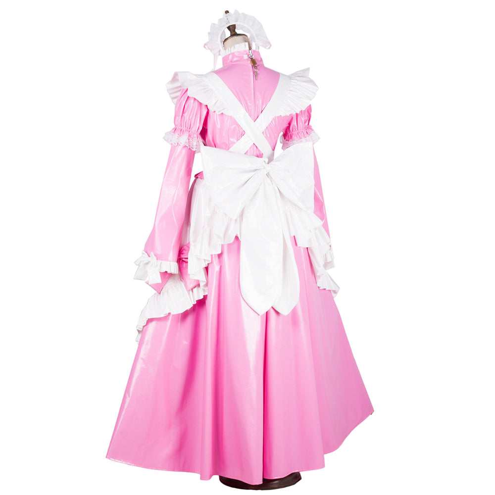 pink thin pvc dress G1801