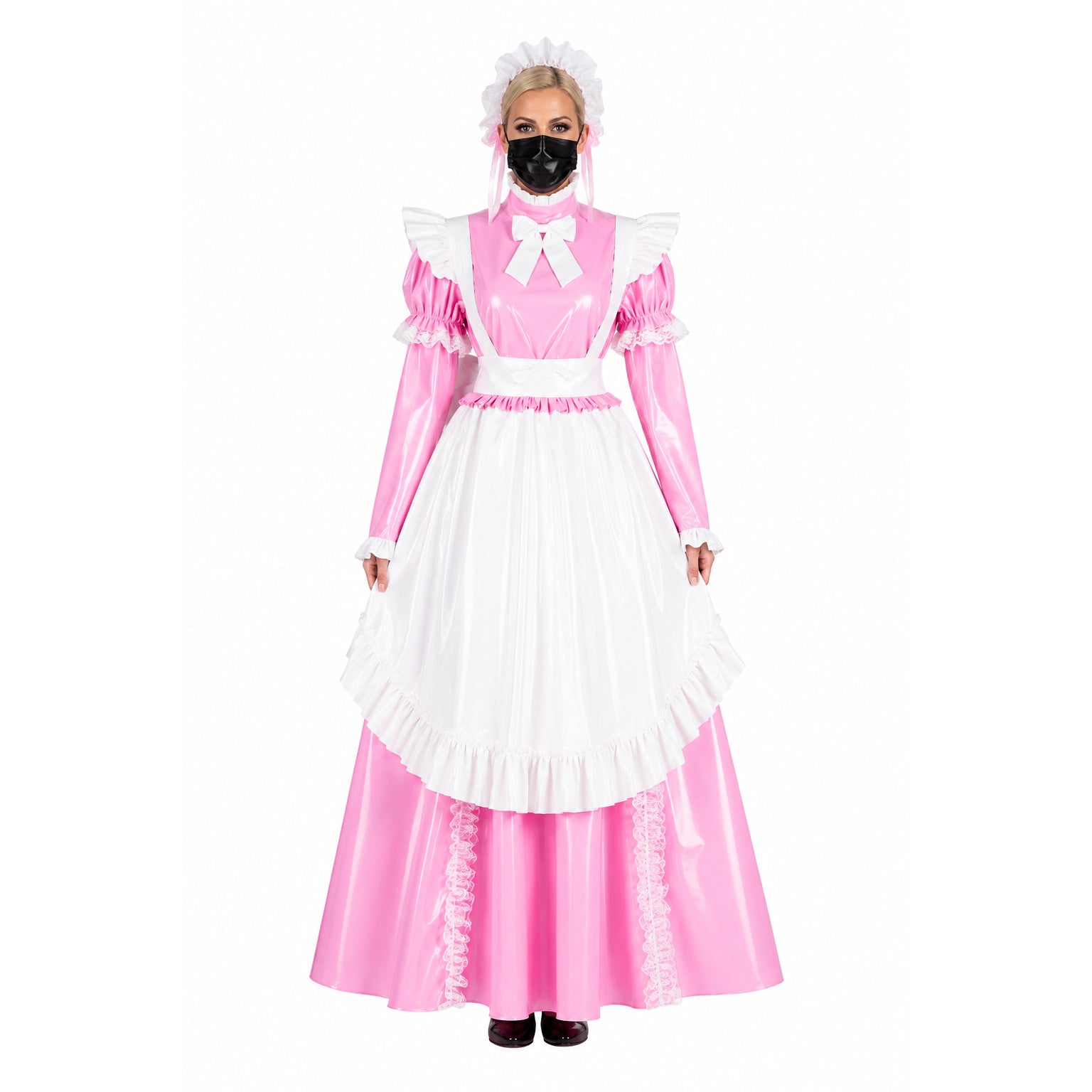 pink thin pvc dress G1801