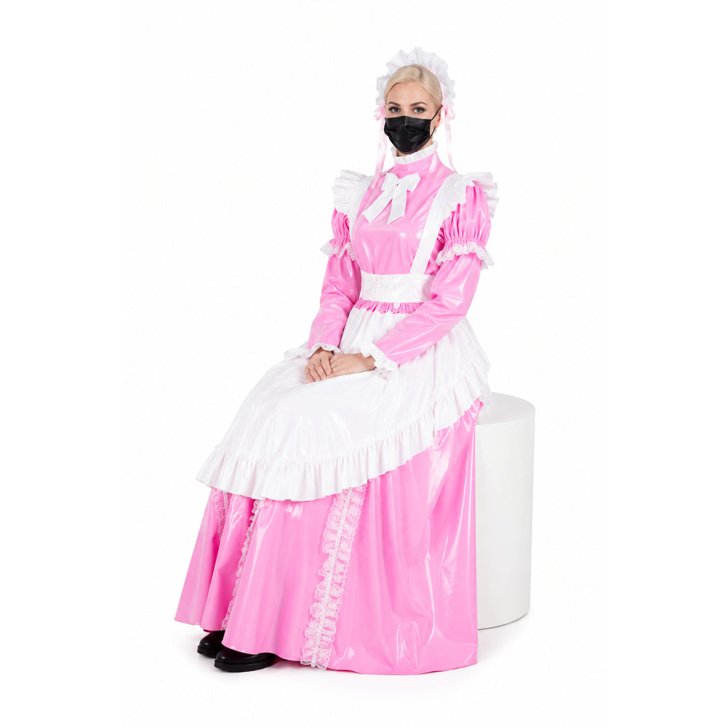 pink thin pvc dress G1801