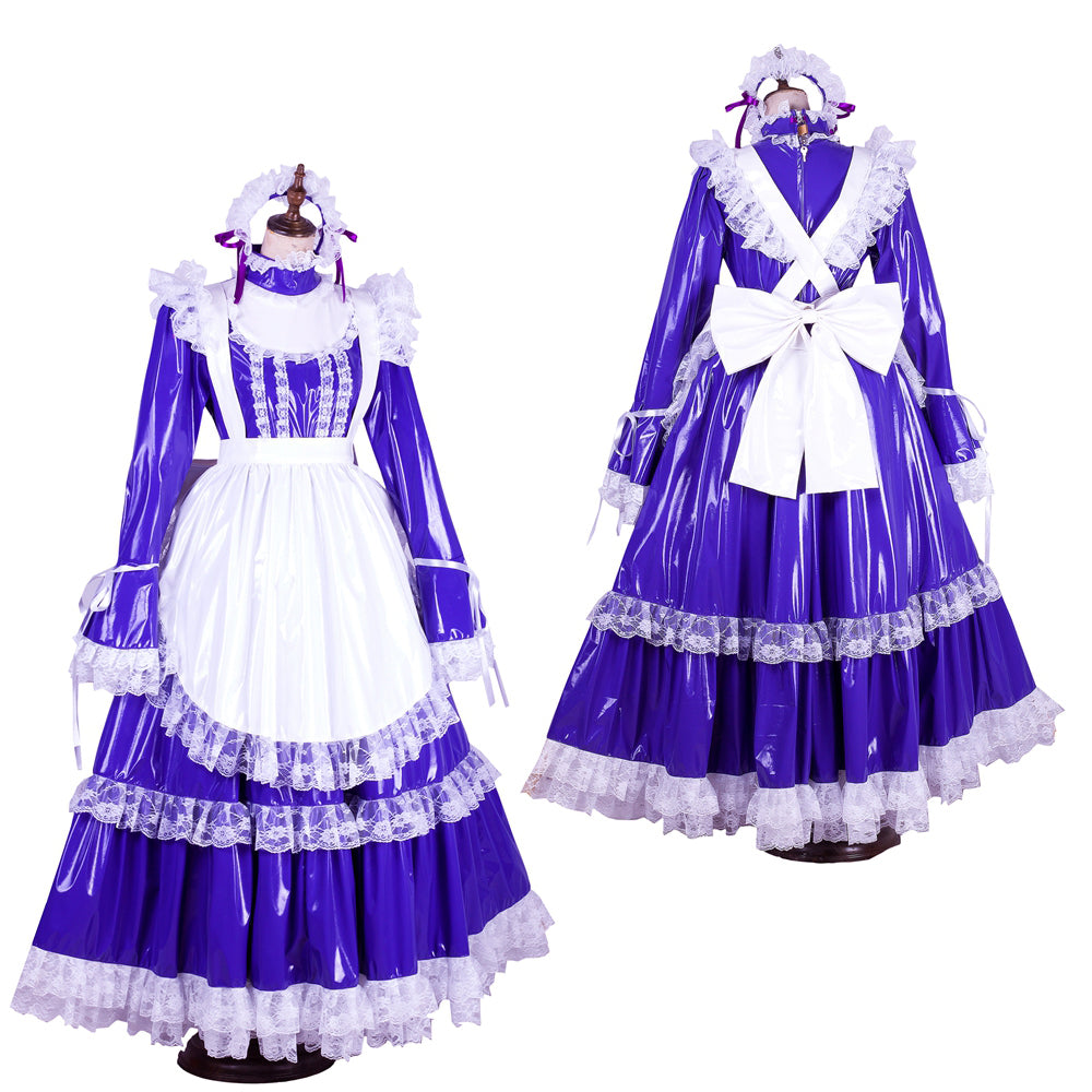 Purple thin pvc dress G1802