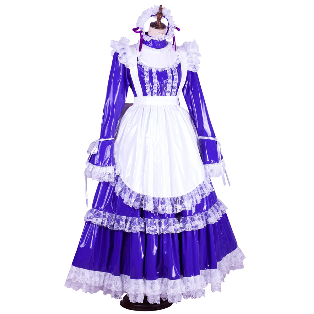 Purple thin pvc dress G1802