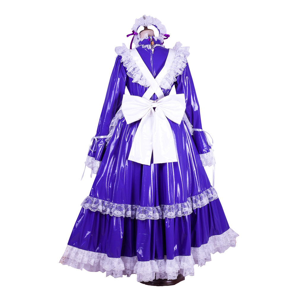 Purple thin pvc dress G1802