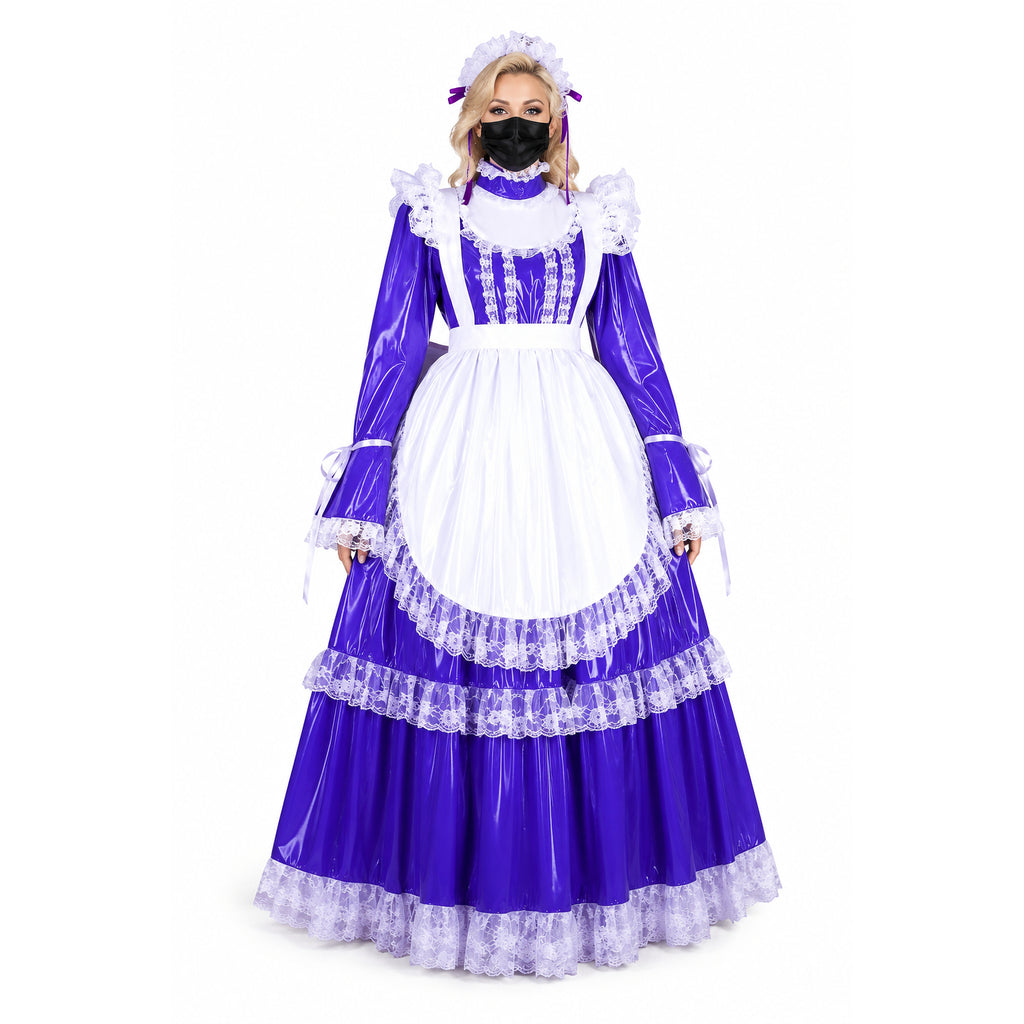 Purple thin pvc dress G1802