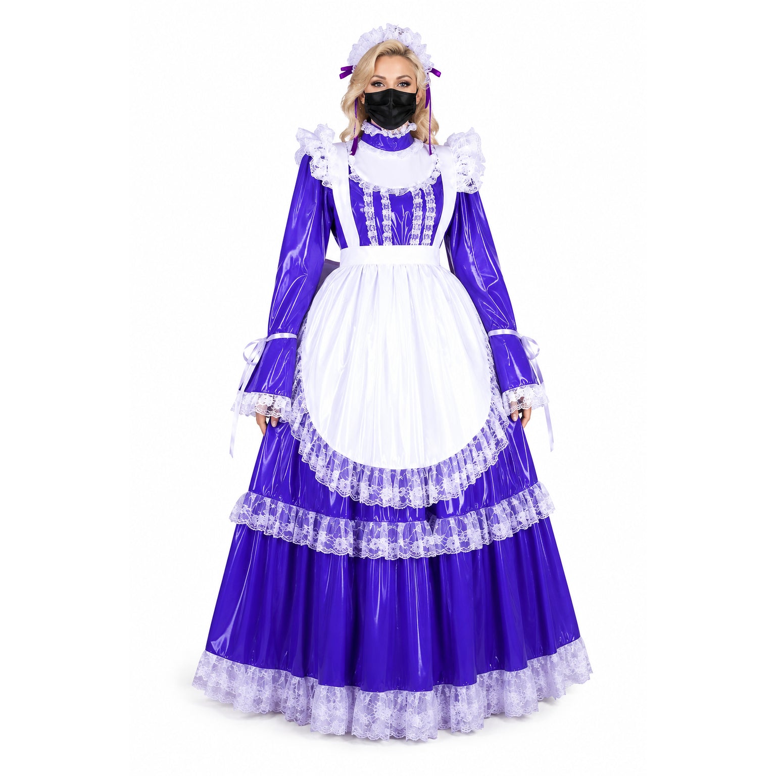 Purple thin pvc dress G1802