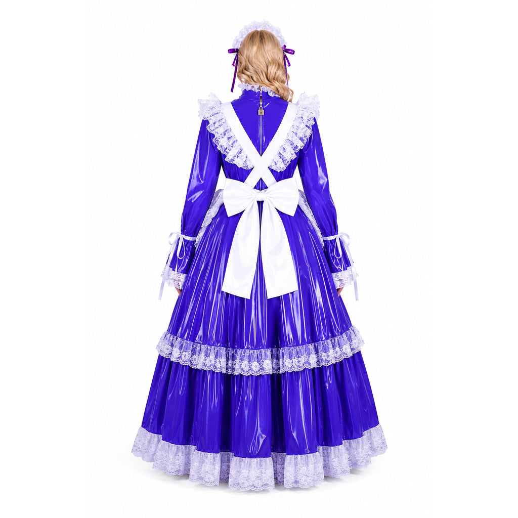 Purple thin pvc dress G1802