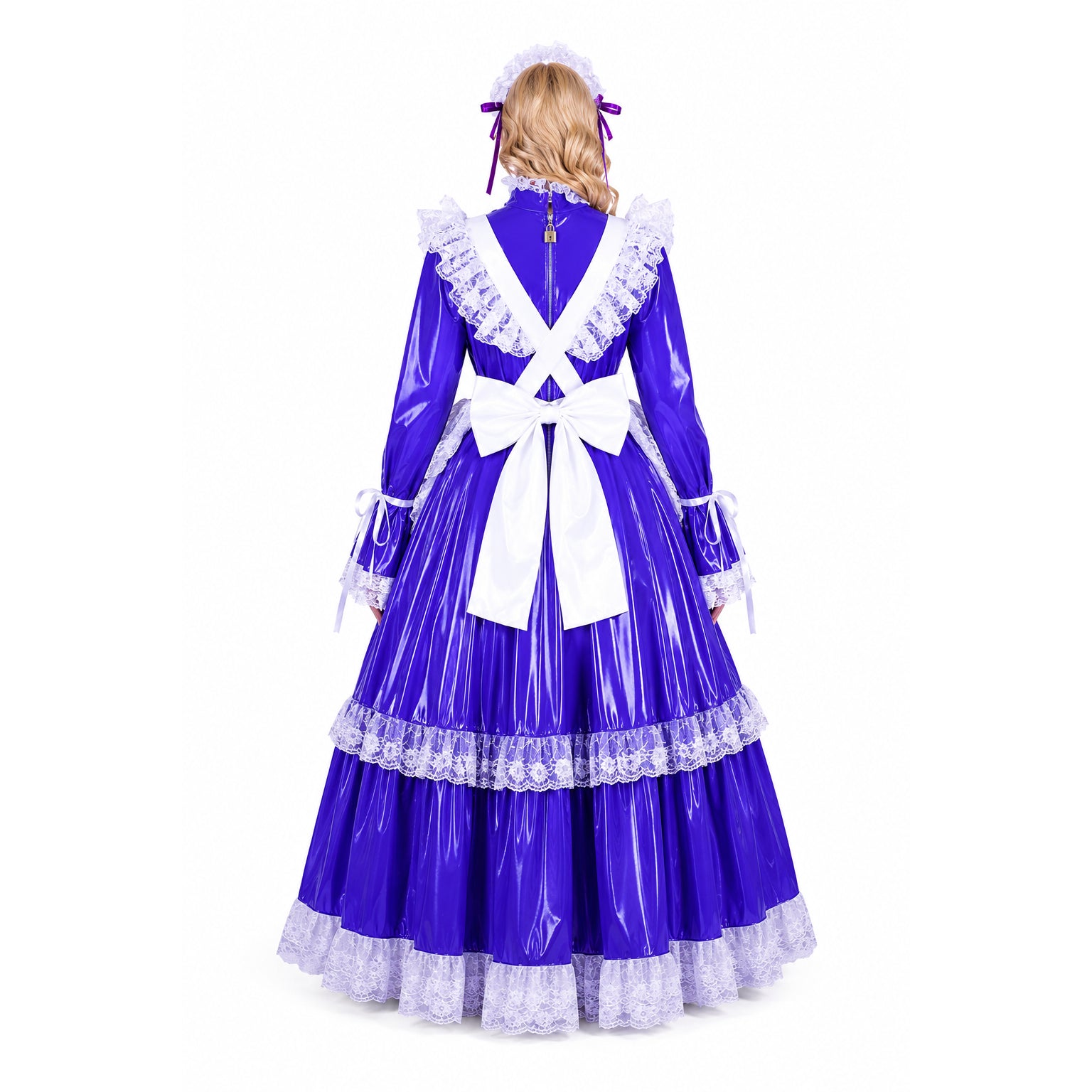 Purple thin pvc dress G1802