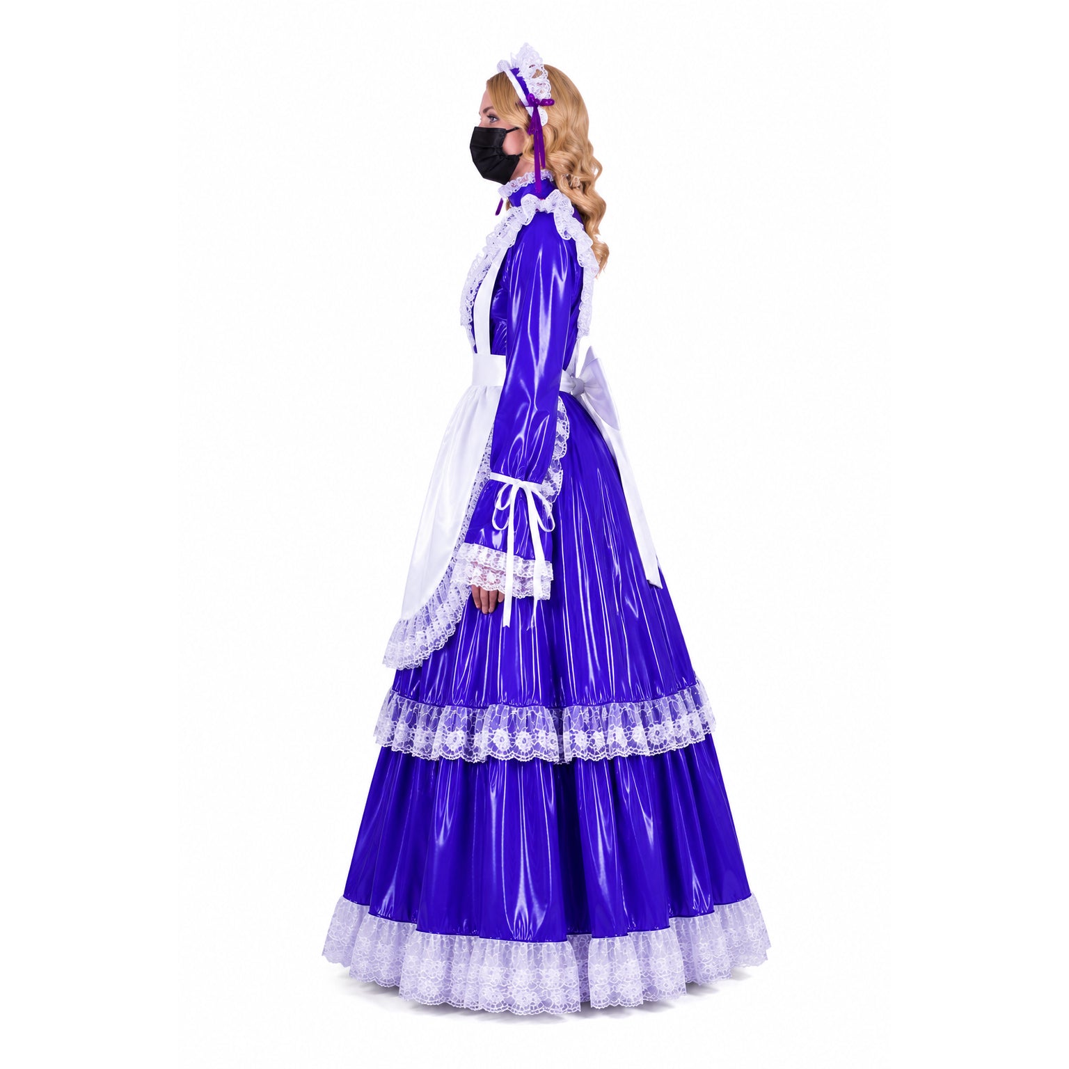 Purple thin pvc dress G1802