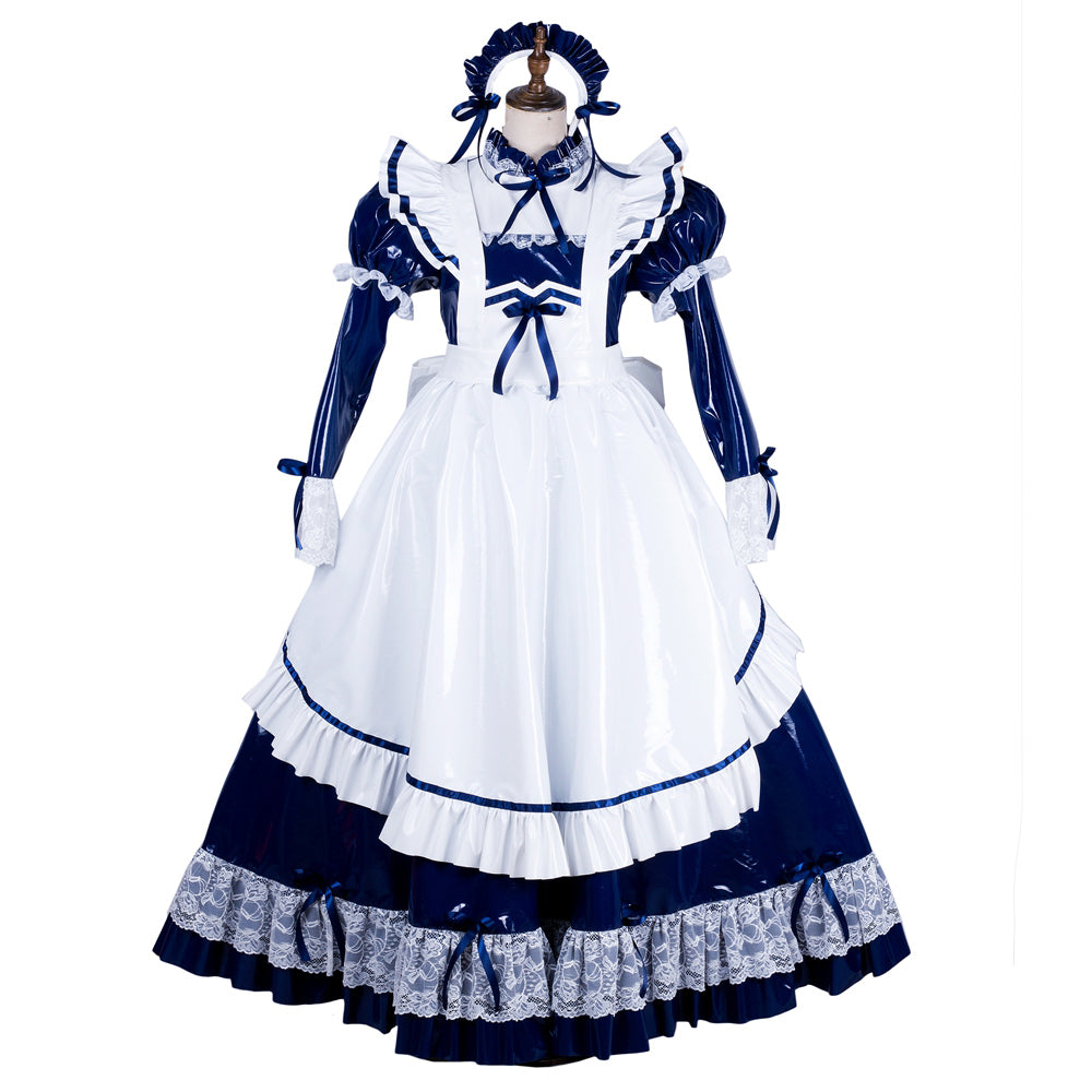Navy blue thin pvc dress G1803