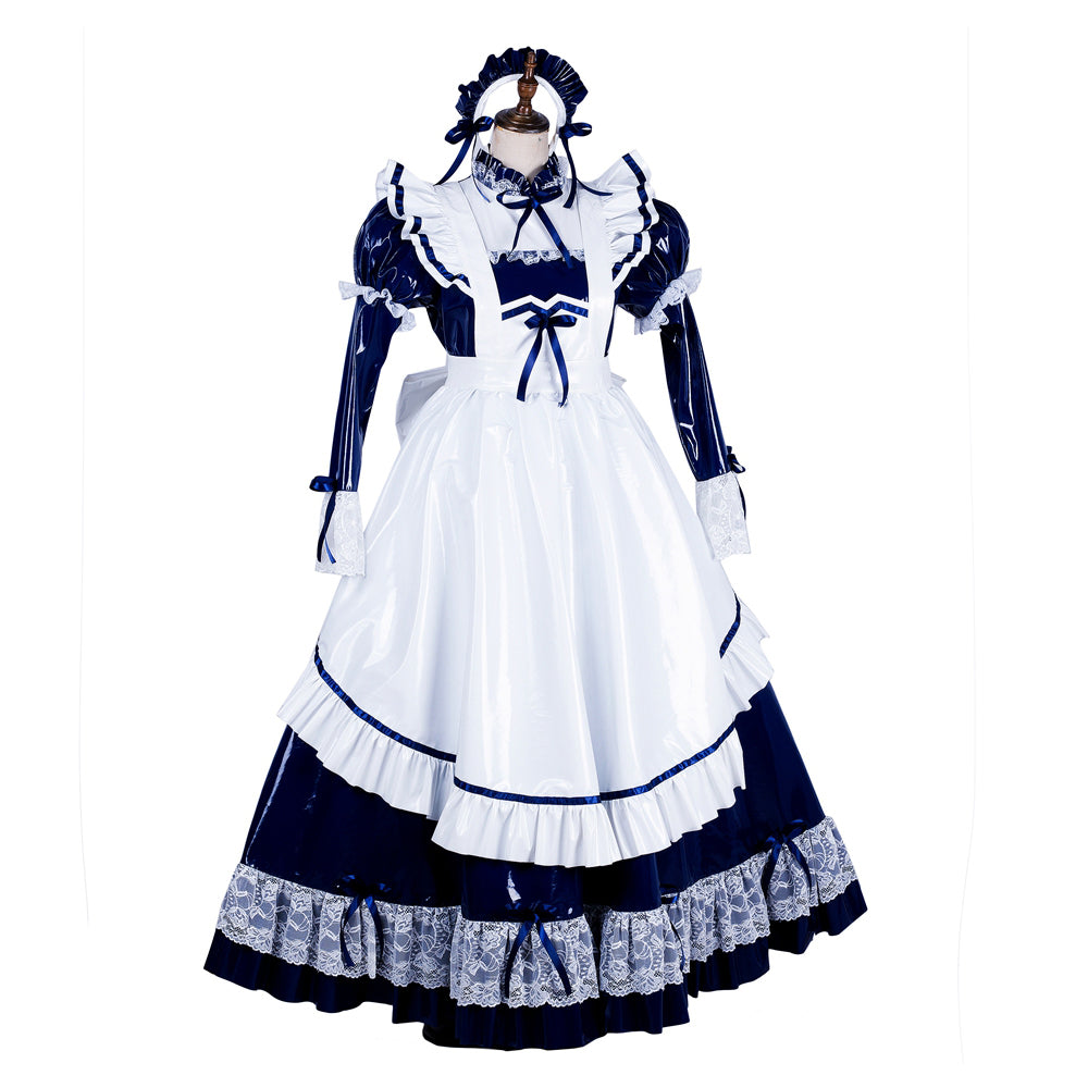 Navy blue thin pvc dress G1803