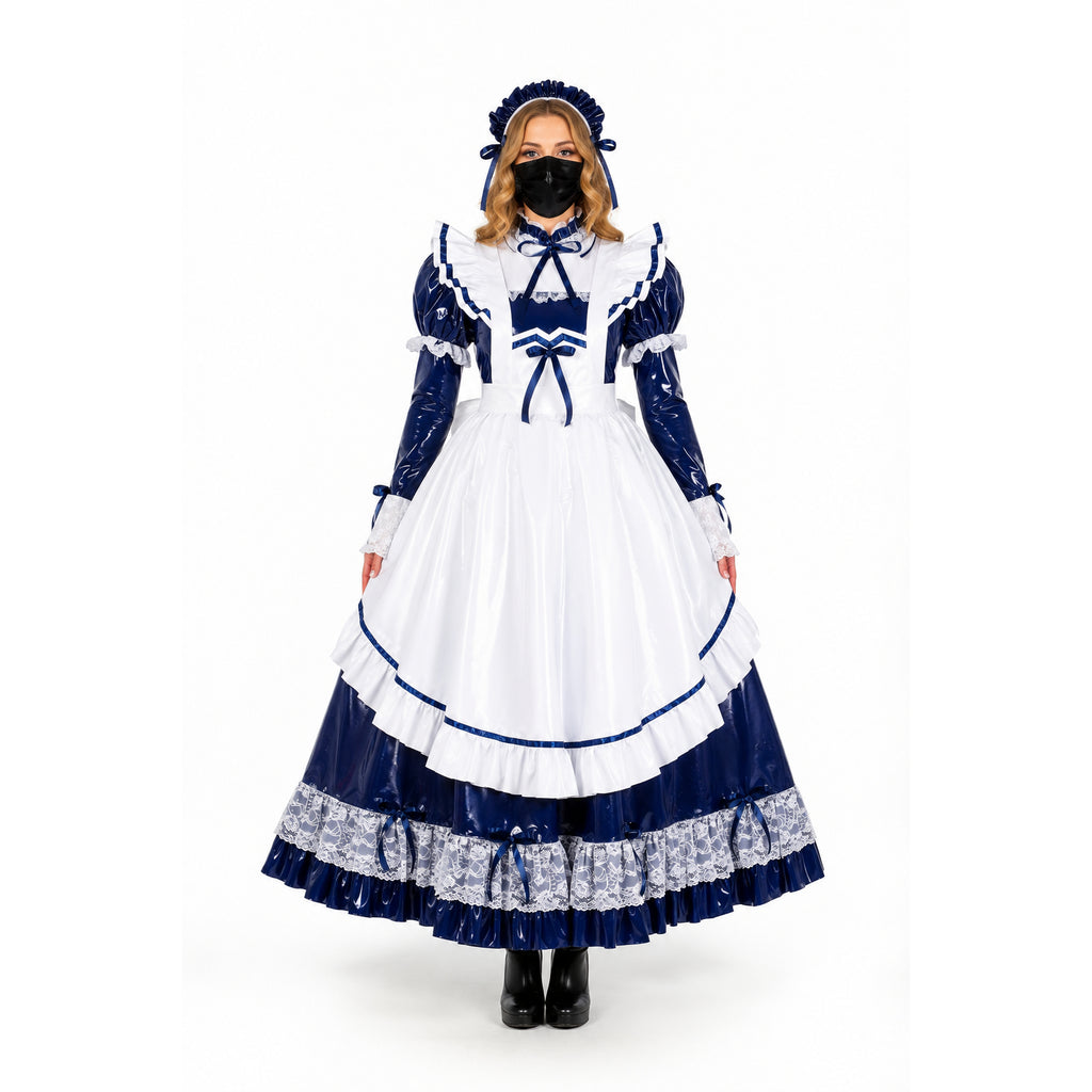 Navy blue thin pvc dress G1803