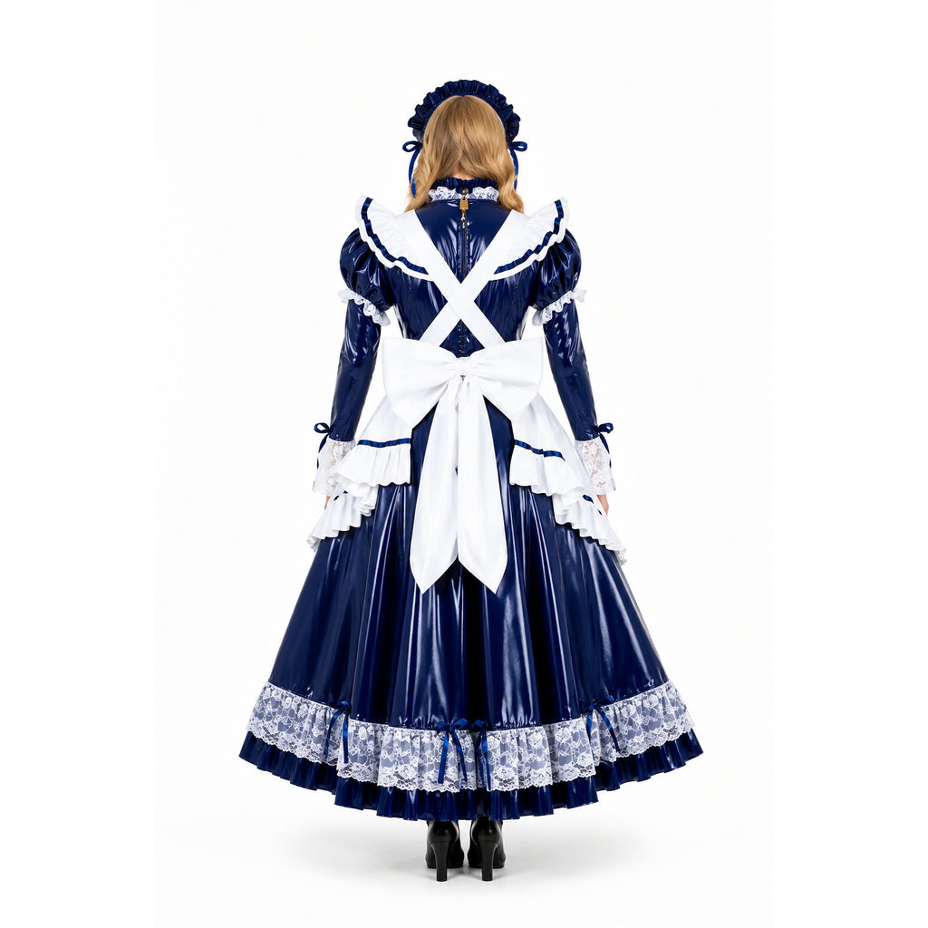 Navy blue thin pvc dress G1803