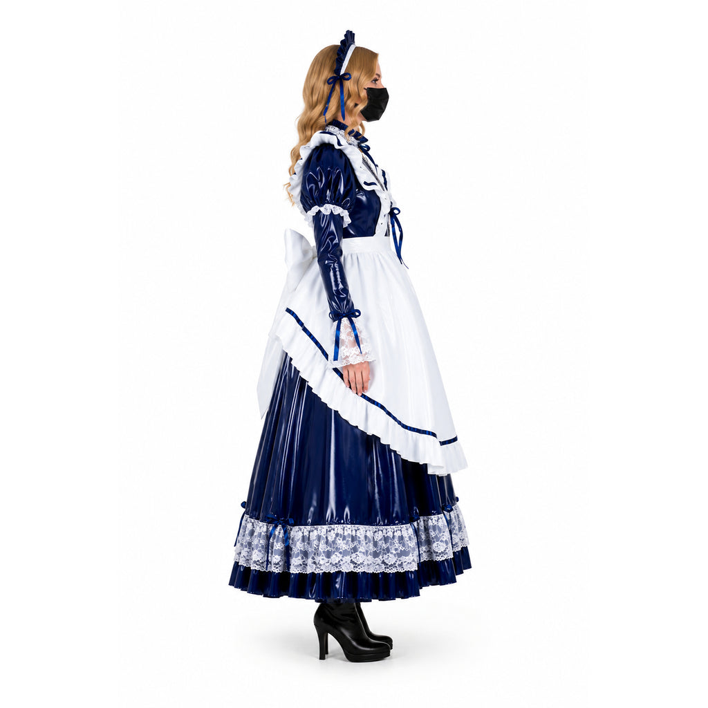 Navy blue thin pvc dress G1803