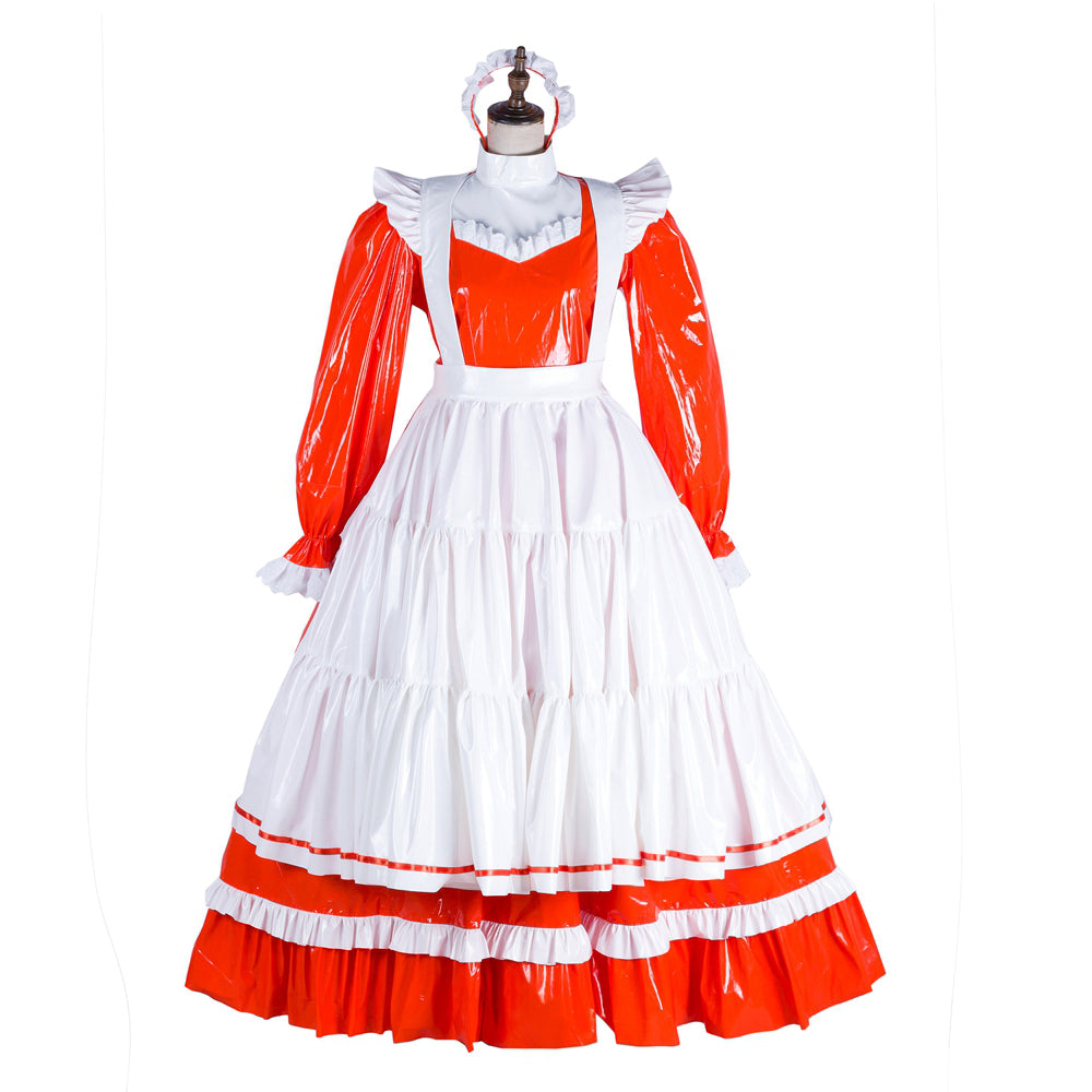 red thin pvc dress G1804