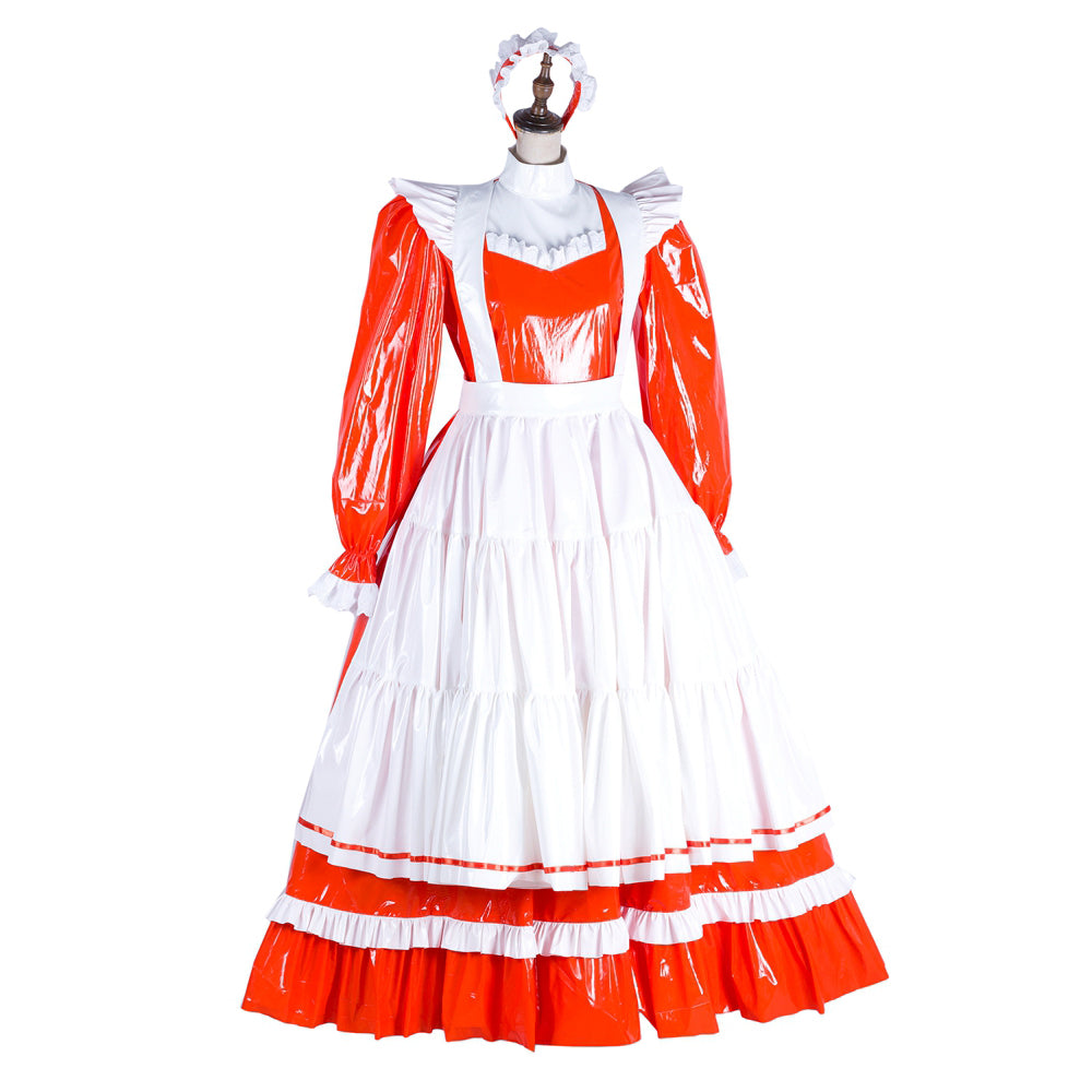 red thin pvc dress G1804