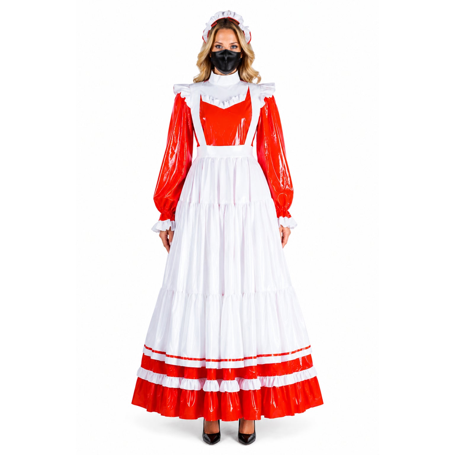 red thin pvc dress G1804