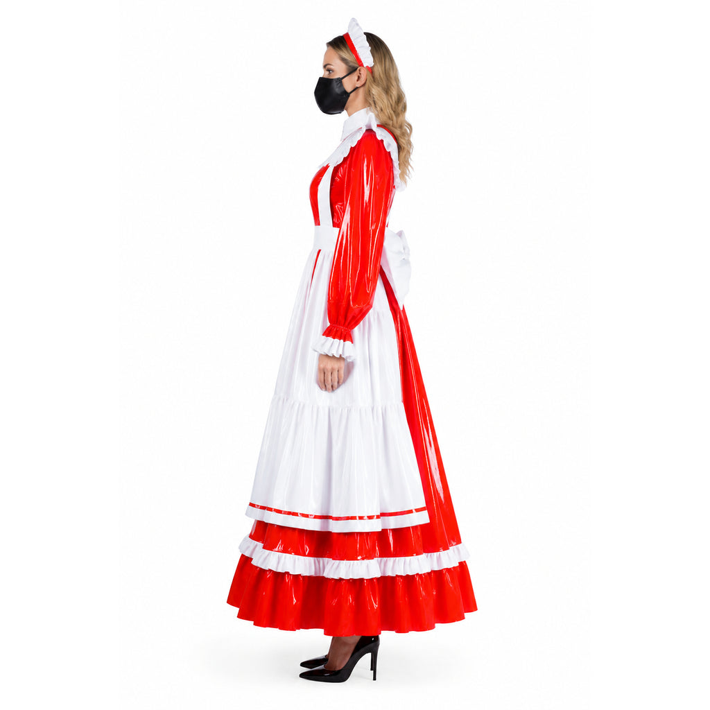 red thin pvc dress G1804