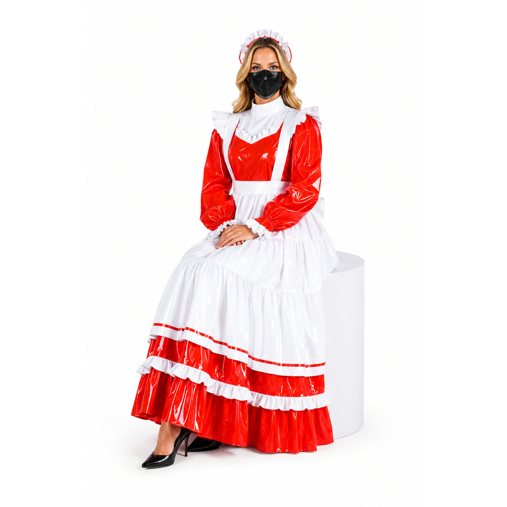 red thin pvc dress G1804