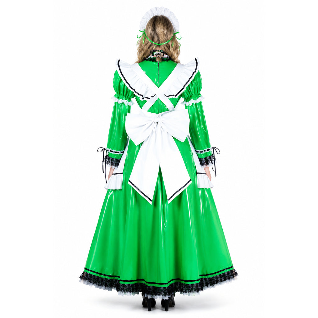 green thin pvc dress G1806