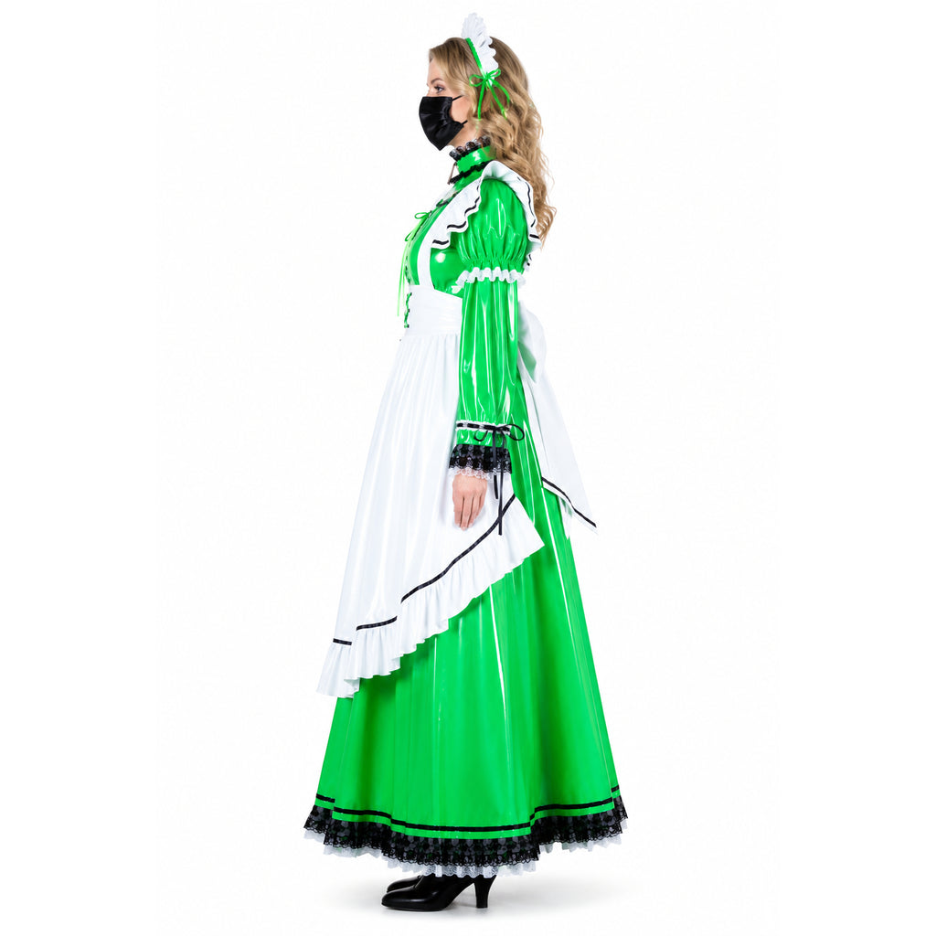 green thin pvc dress G1806