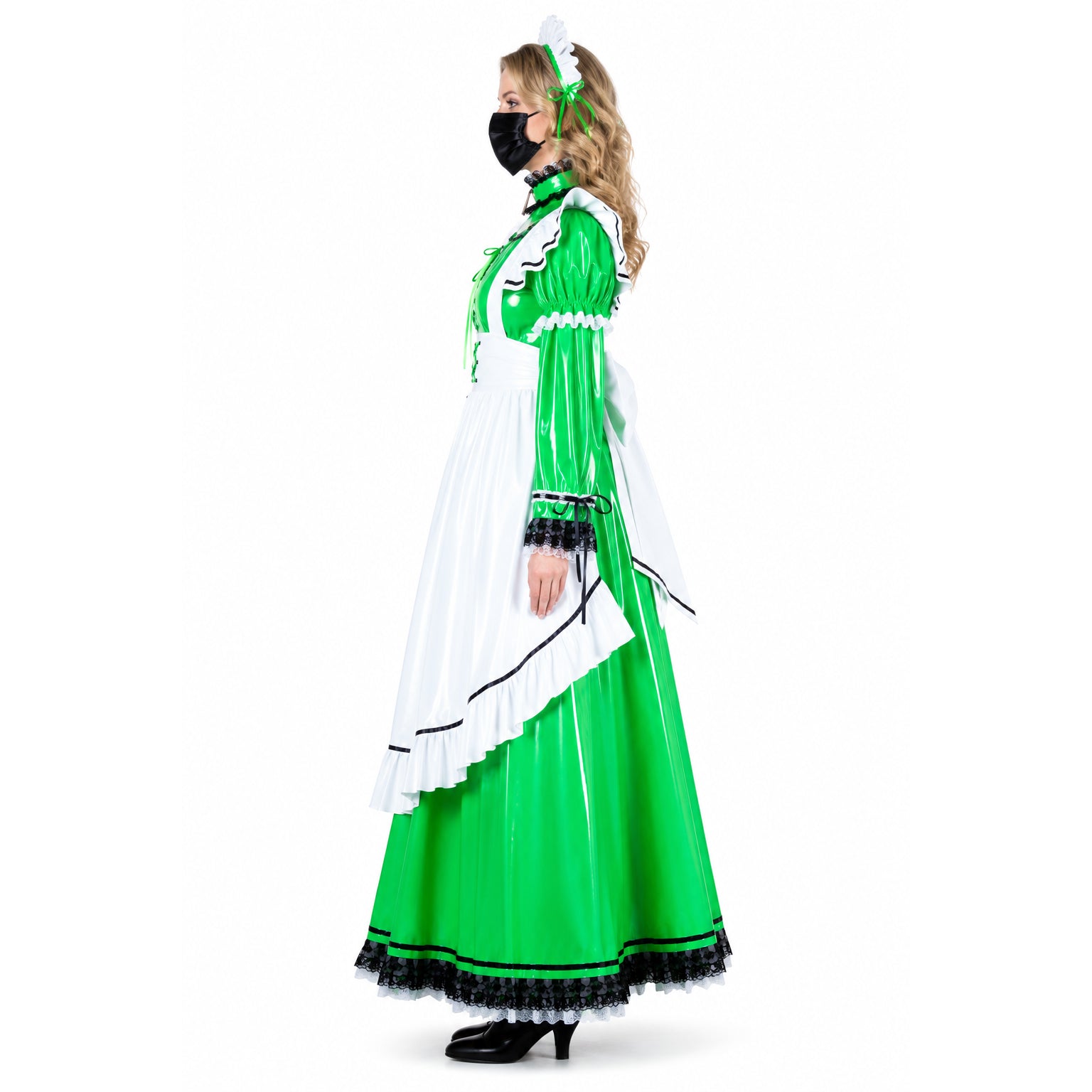 green thin pvc dress G1806
