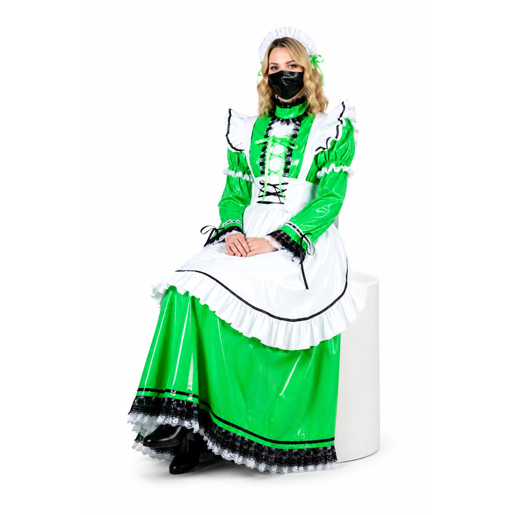 green thin pvc dress G1806