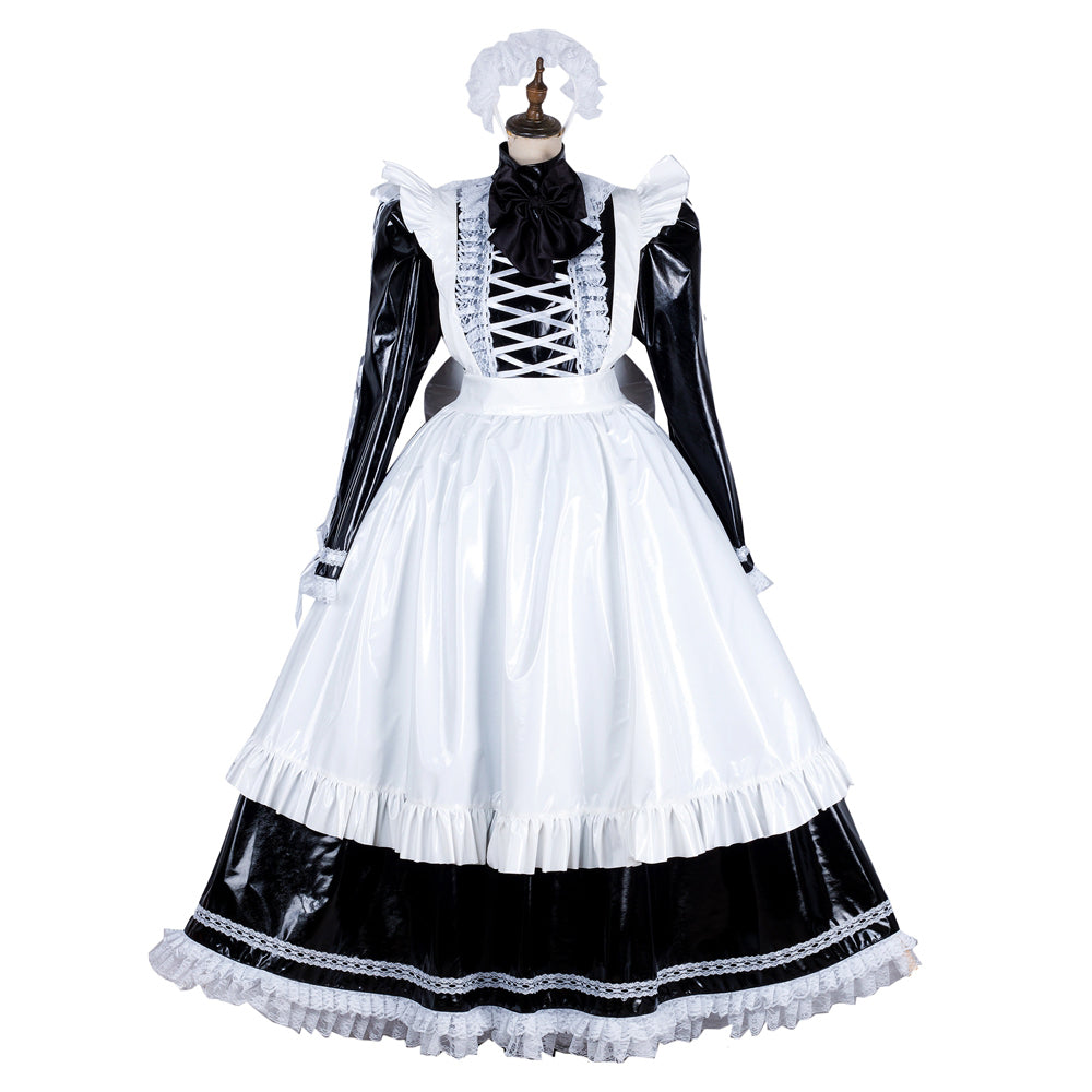black thin pvc dress G1807