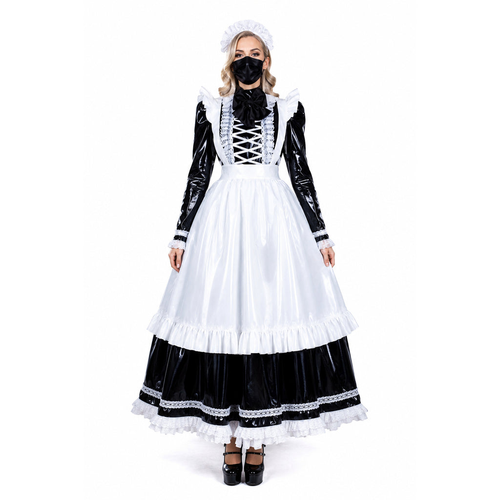 black thin pvc dress G1807
