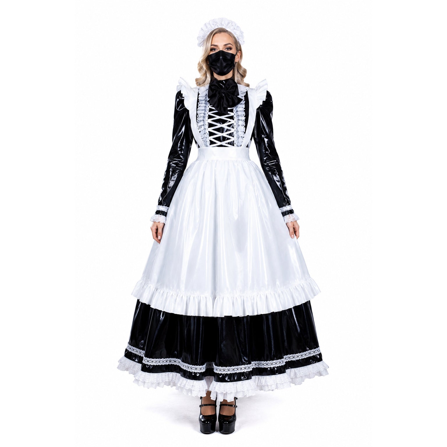 black thin pvc dress G1807