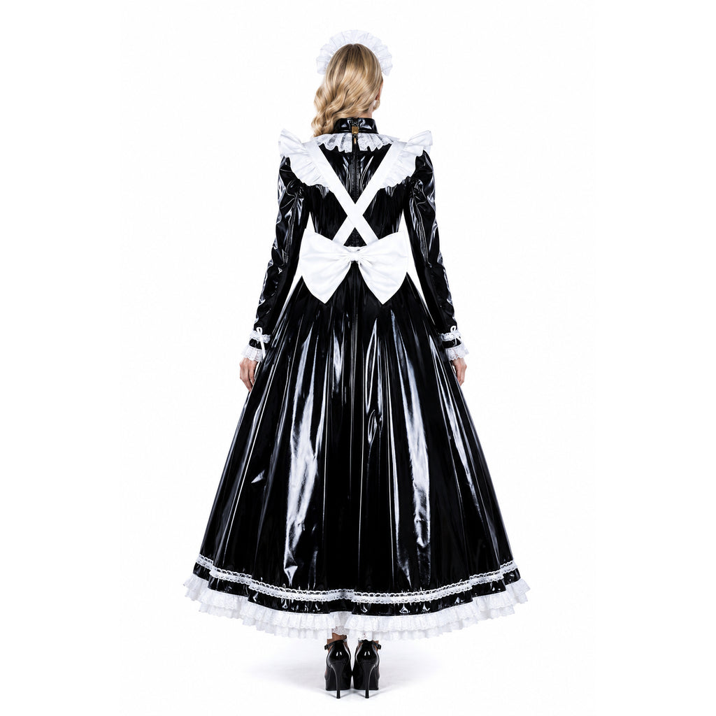 black thin pvc dress G1807