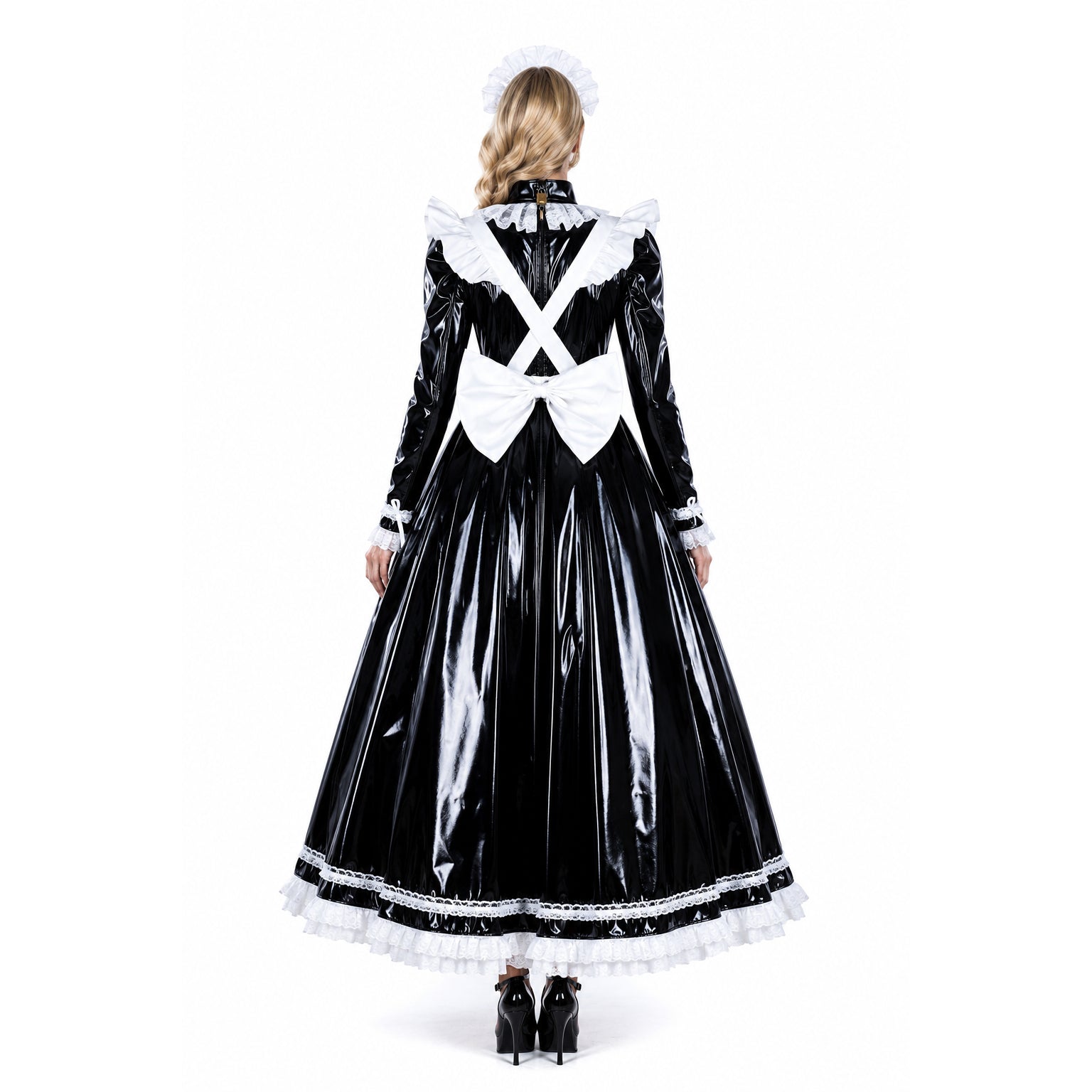 black thin pvc dress G1807