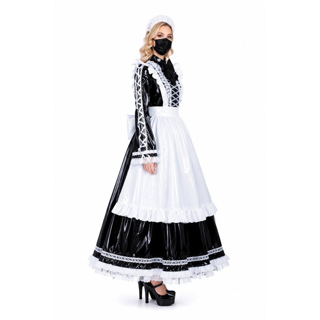 black thin pvc dress G1807