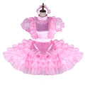 pink organza satin dress G1988