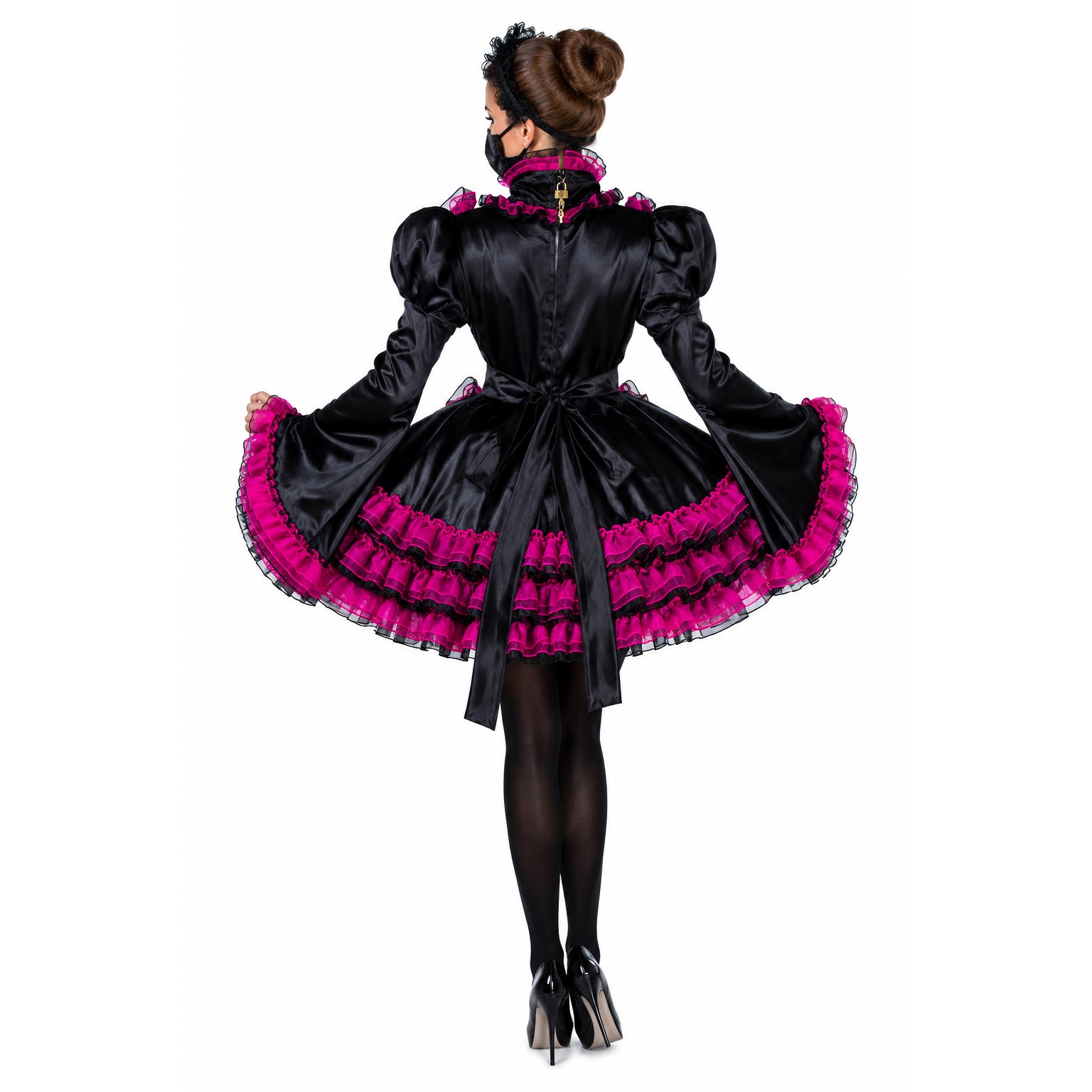 black satin dress G1989