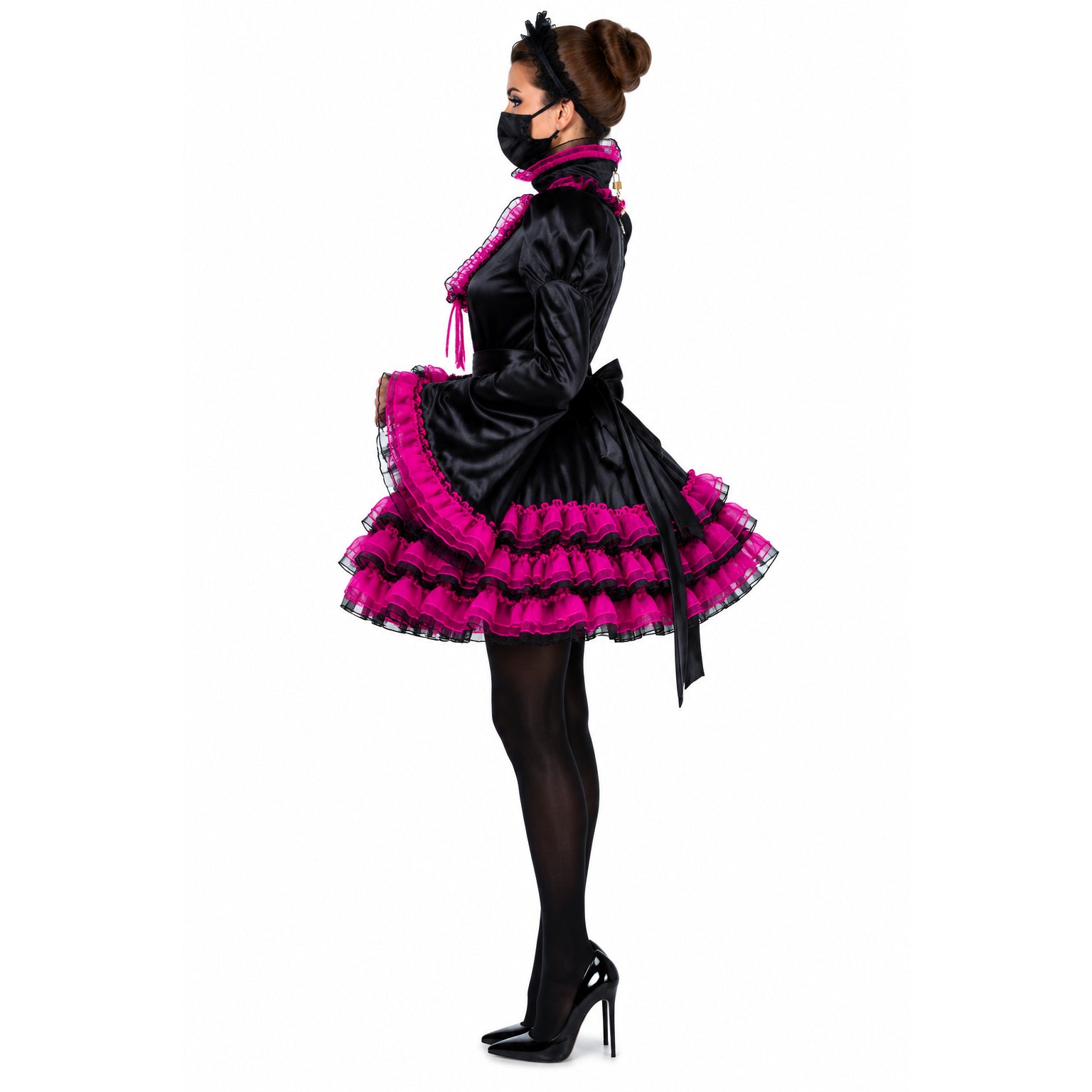 black satin dress G1989