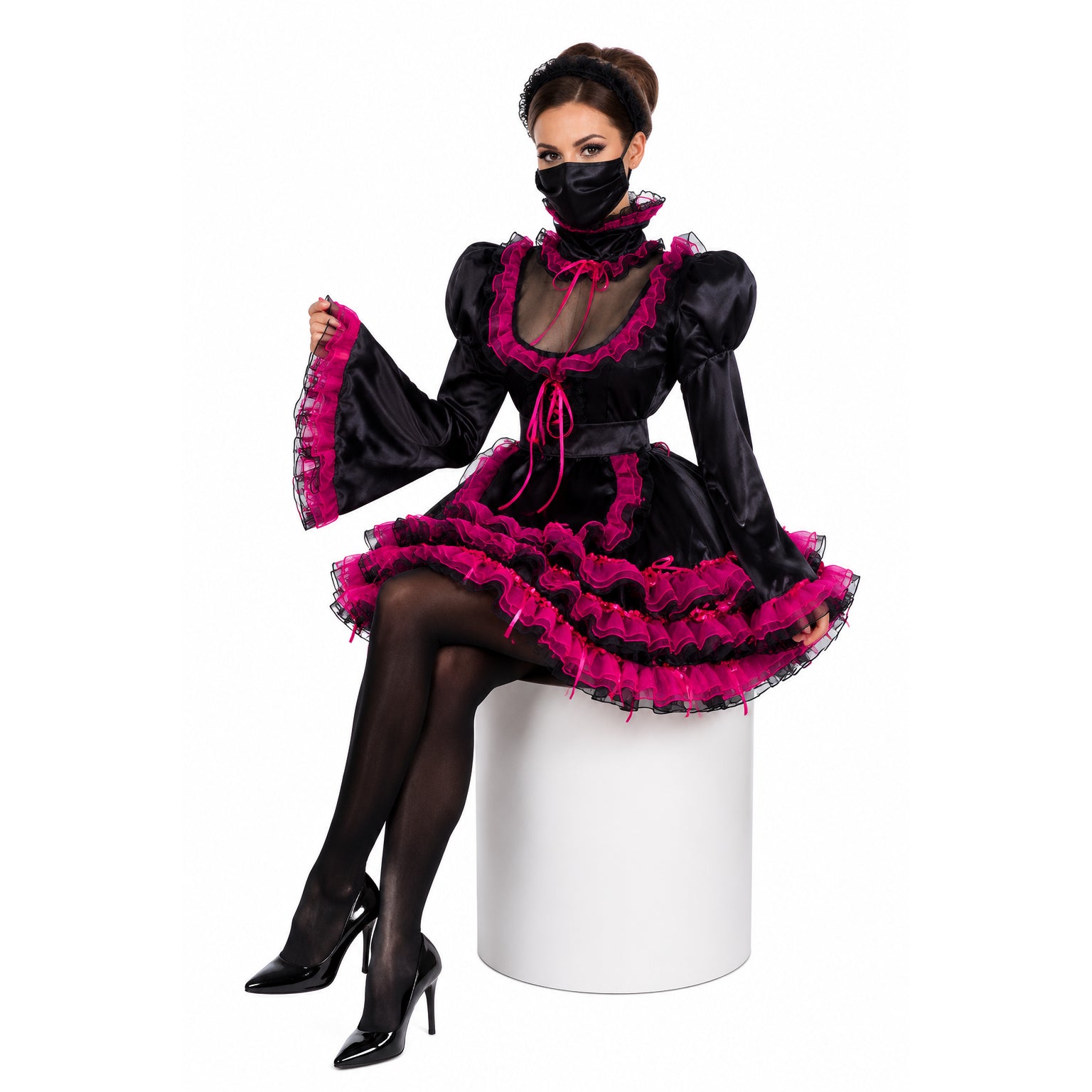 black satin dress G1989