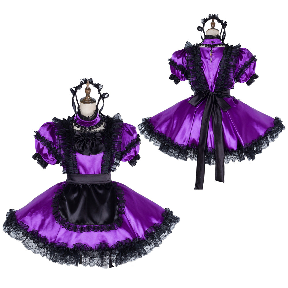 Purple satin dress G1990