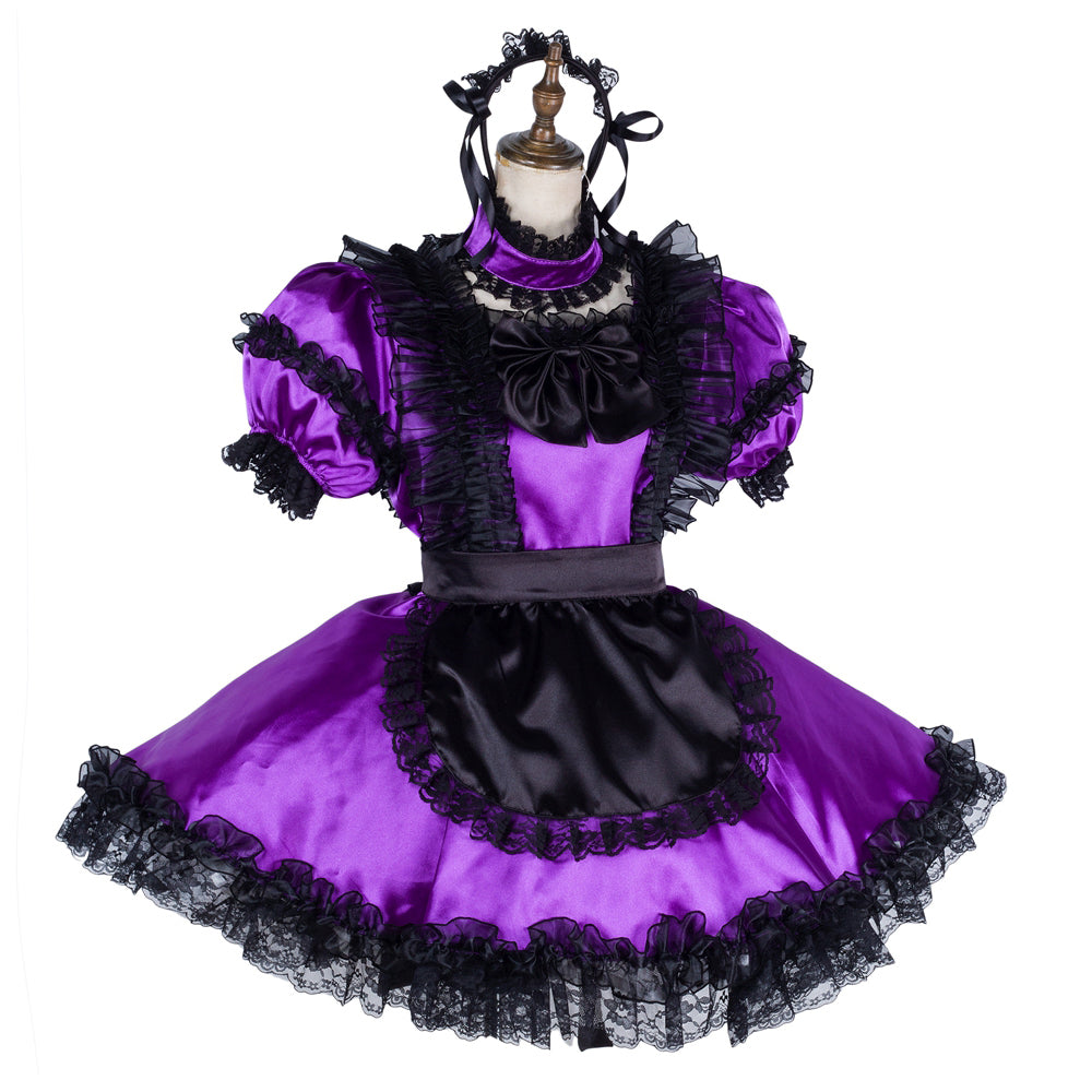 Purple satin dress G1990