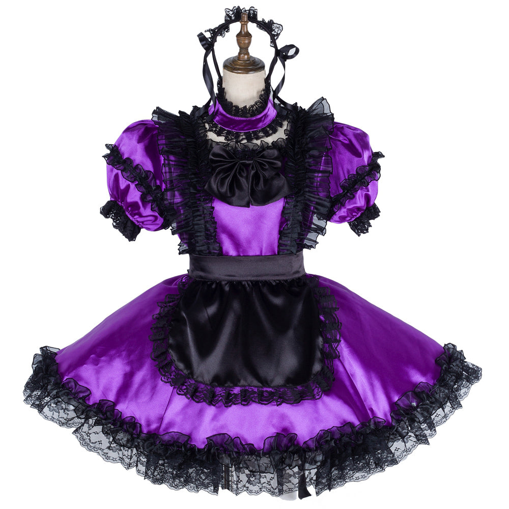 Purple satin dress G1990