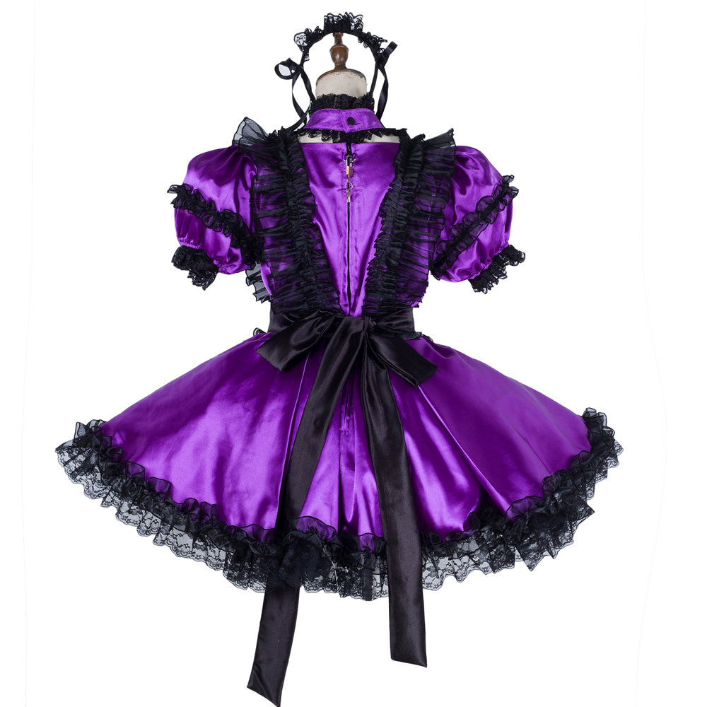 Purple satin dress G1990