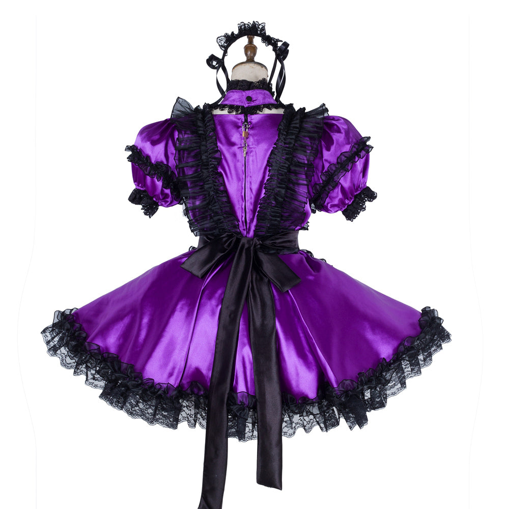 Purple satin dress G1990
