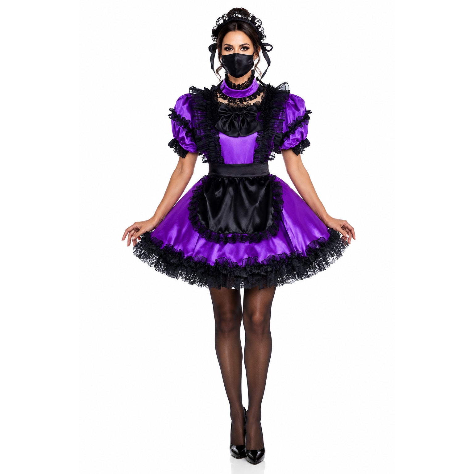 Purple satin dress G1990