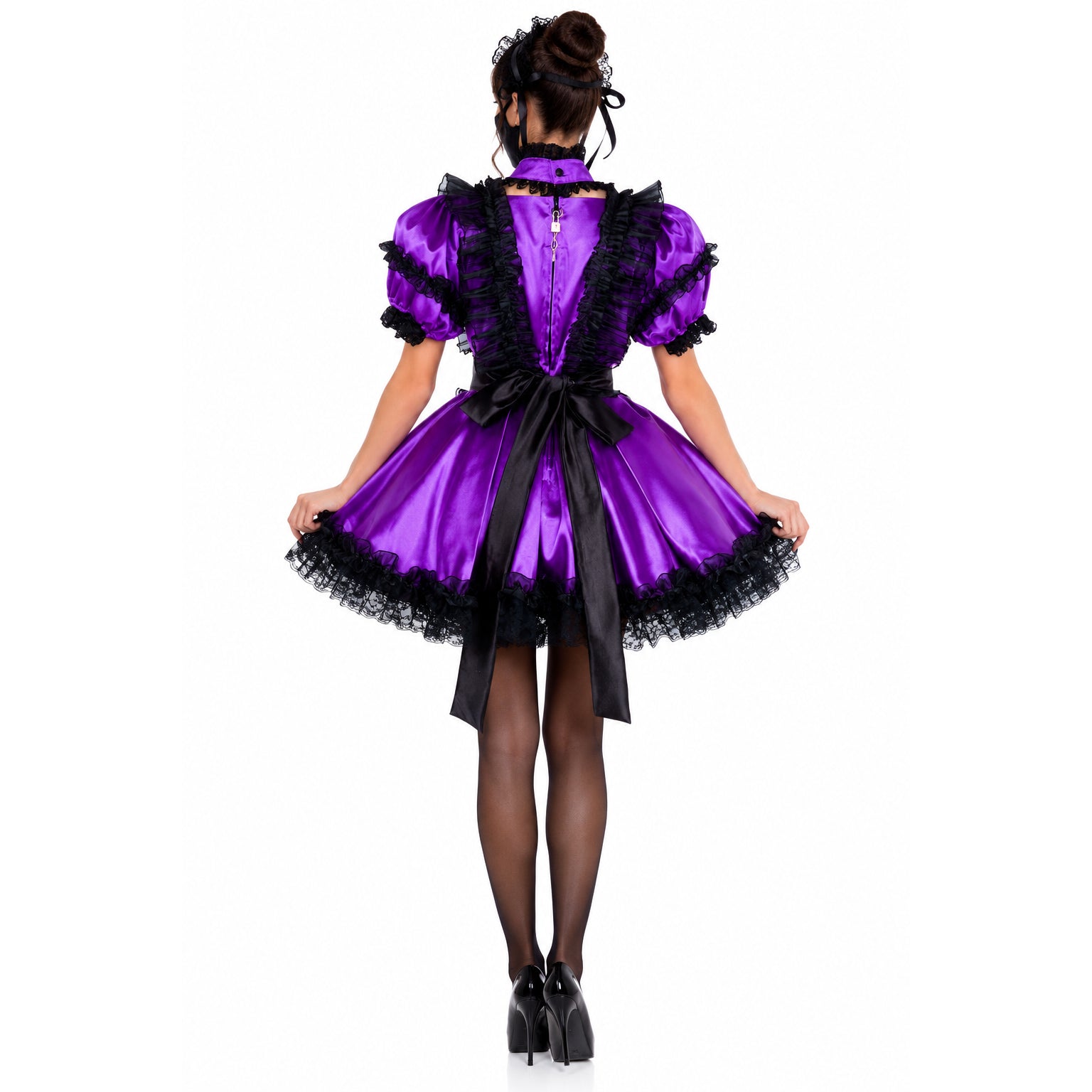 Purple satin dress G1990